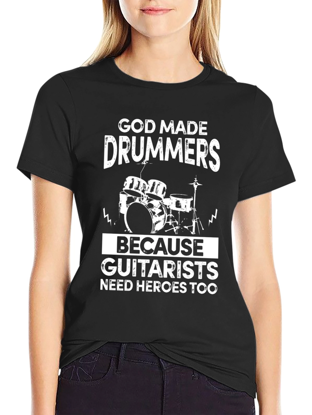 God Made Drummers T-Shirt Funny Musician Tee