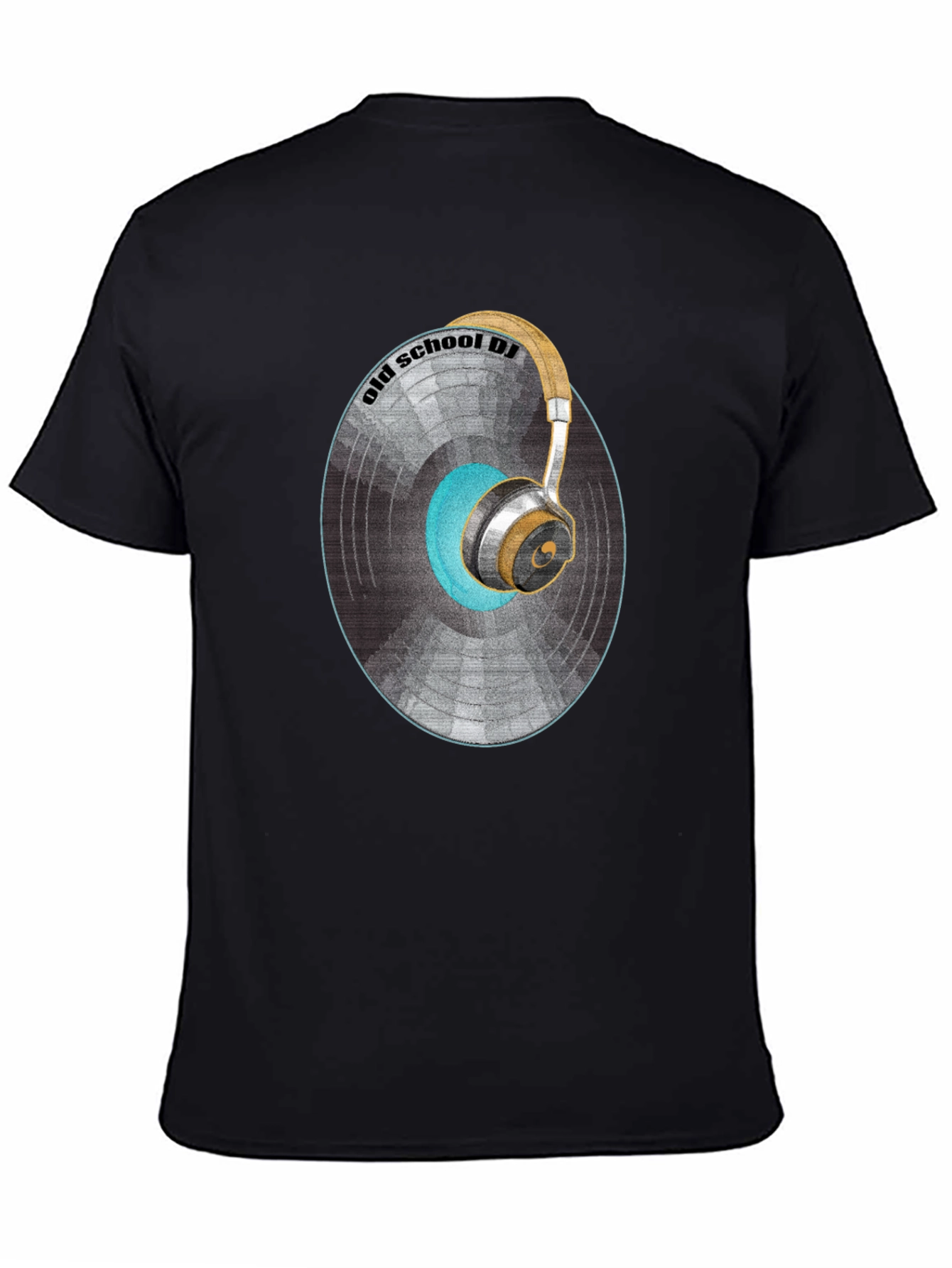 Old School DJ Graphic T-Shirt - Vintage Vinyl & Headphones Design