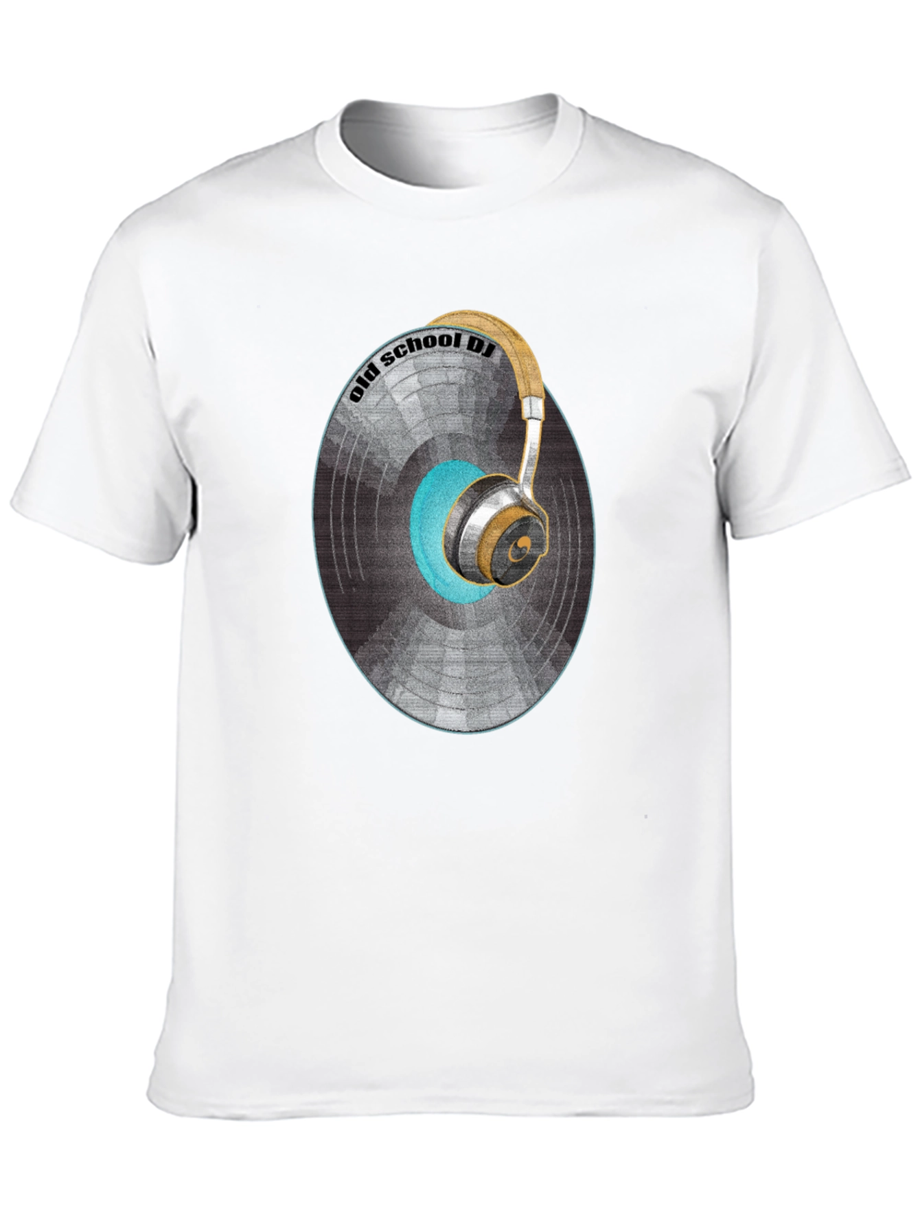 Old School DJ Graphic T-Shirt - Vintage Vinyl & Headphones Design