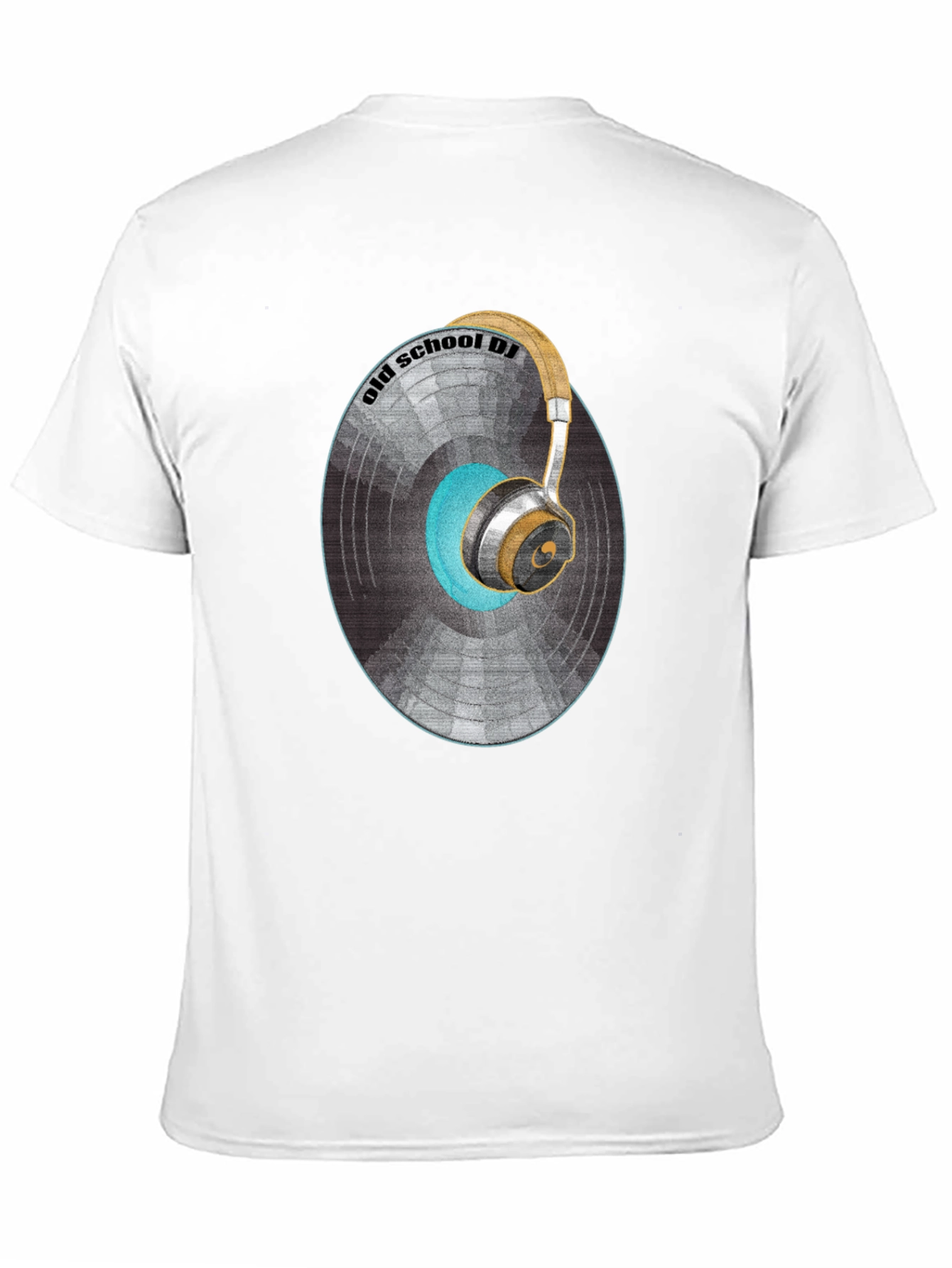 Old School DJ Graphic T-Shirt - Vintage Vinyl & Headphones Design