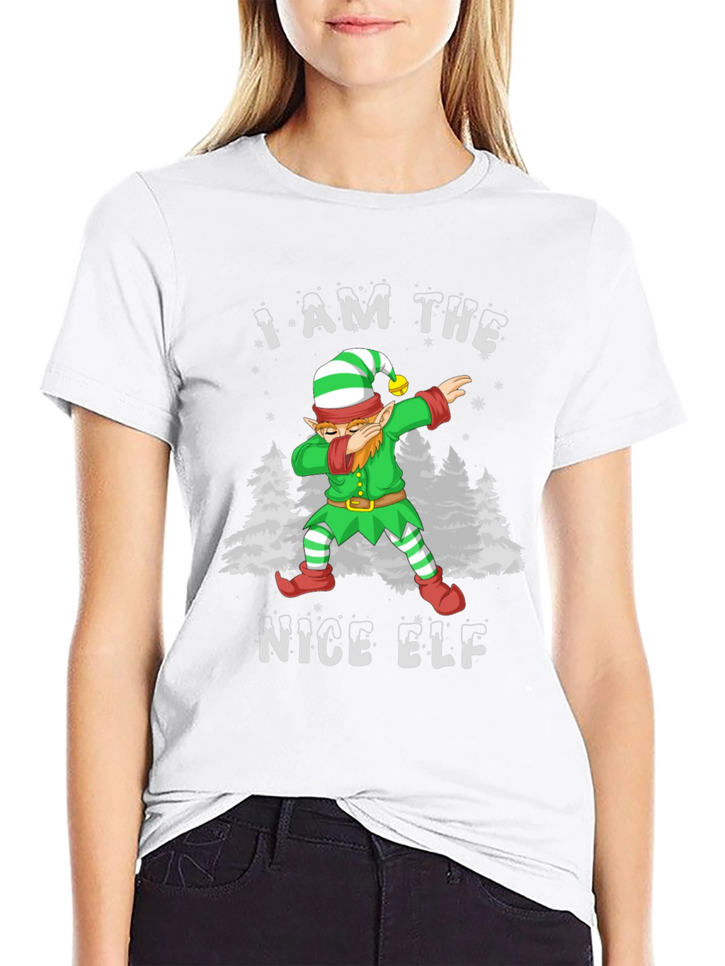 Nice Elf Dabbing Christmas T-Shirt - Holiday Apparel
