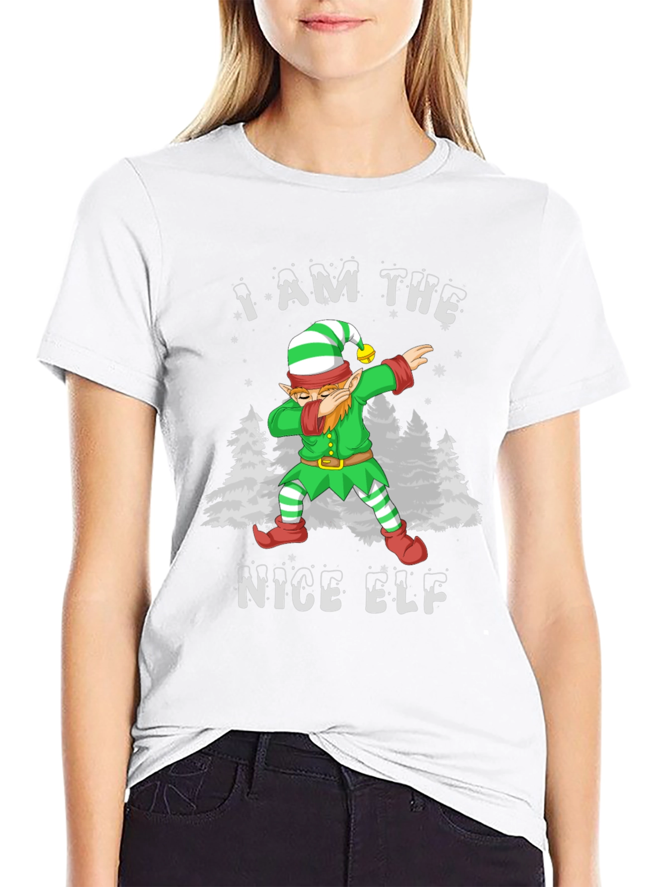 Nice Elf Dabbing Christmas T-Shirt - Holiday Apparel