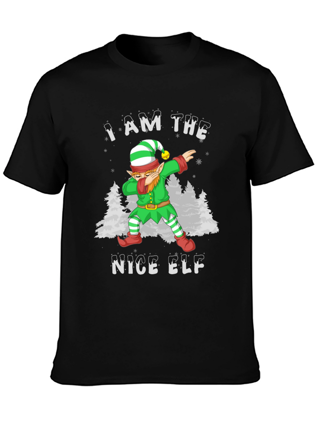 Nice Elf Dabbing Christmas T-Shirt - Holiday Apparel