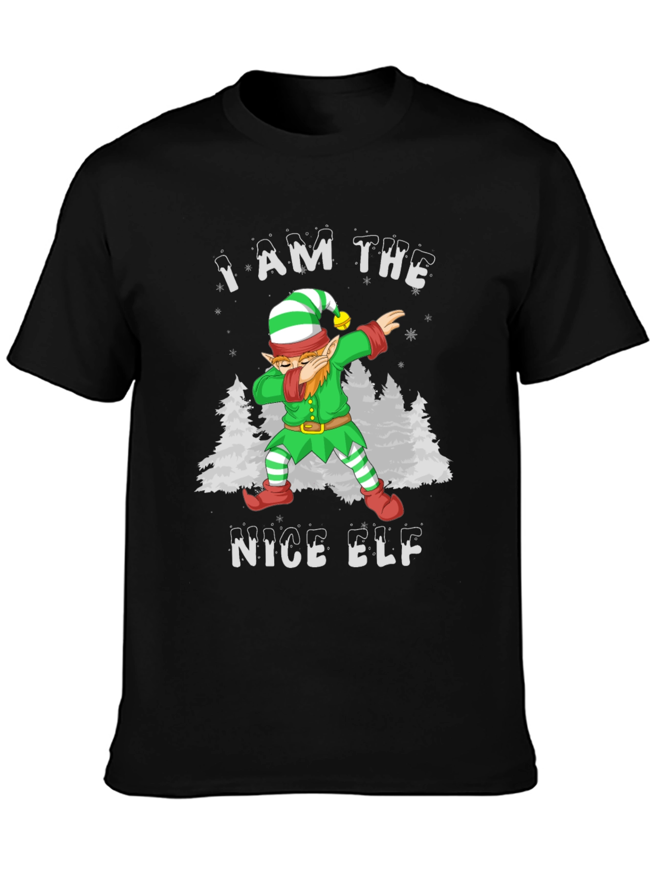 Nice Elf Dabbing Christmas T-Shirt - Holiday Apparel
