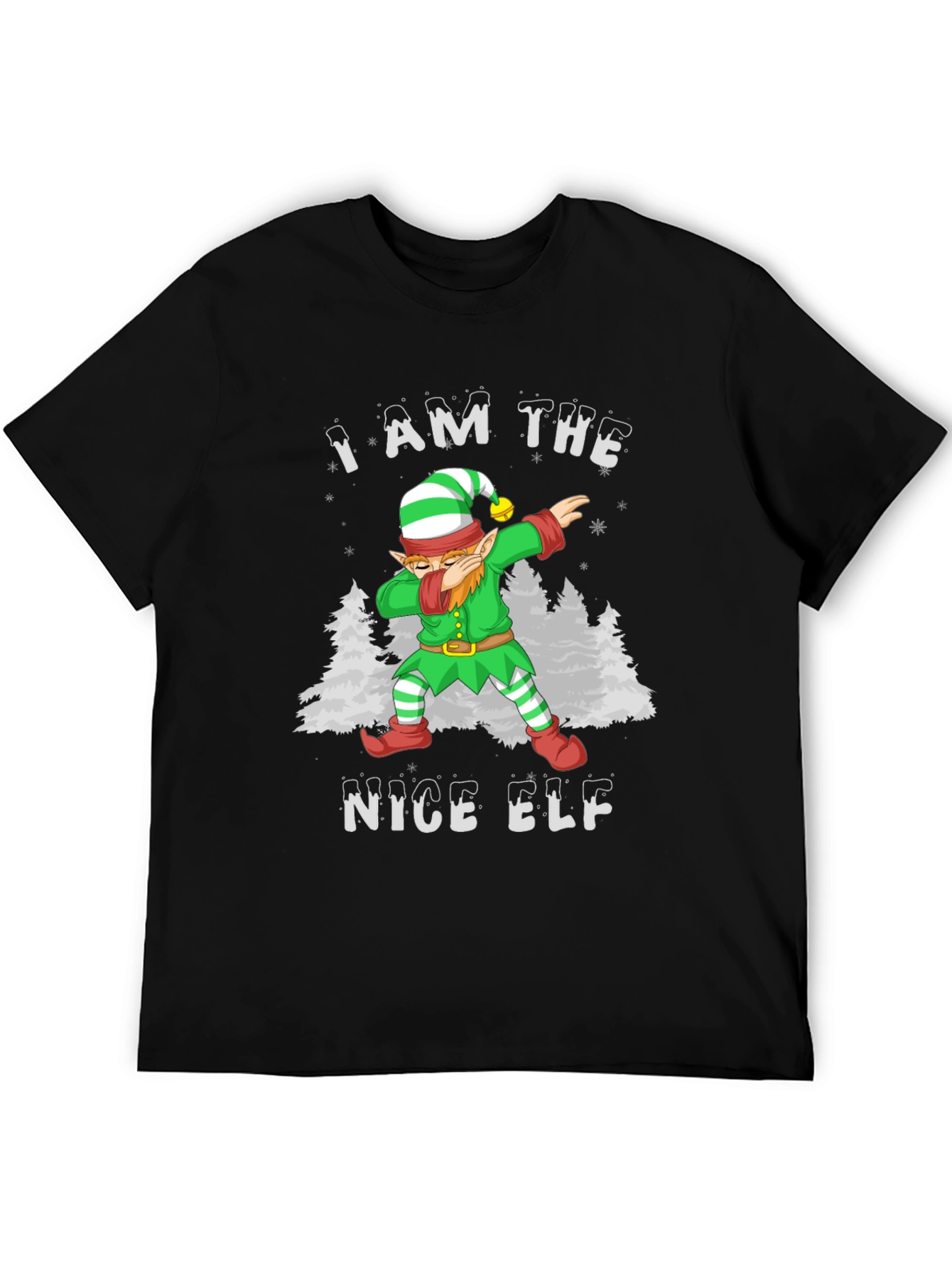 Nice Elf Dabbing Christmas T-Shirt - Holiday Apparel