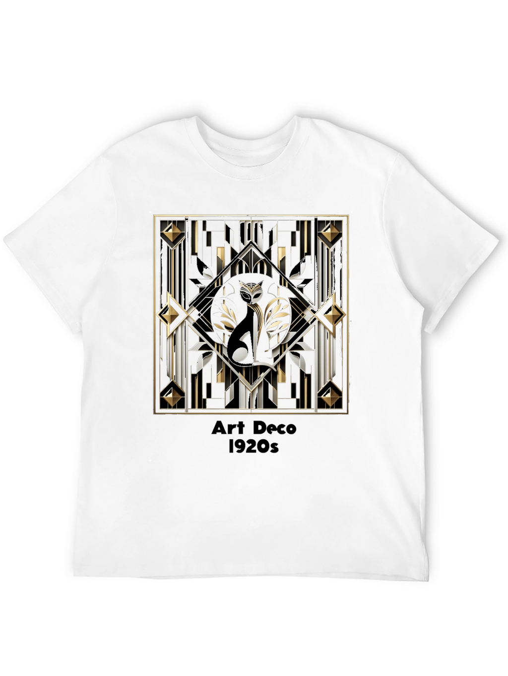 Art Deco Cat T-Shirt 1920s Style