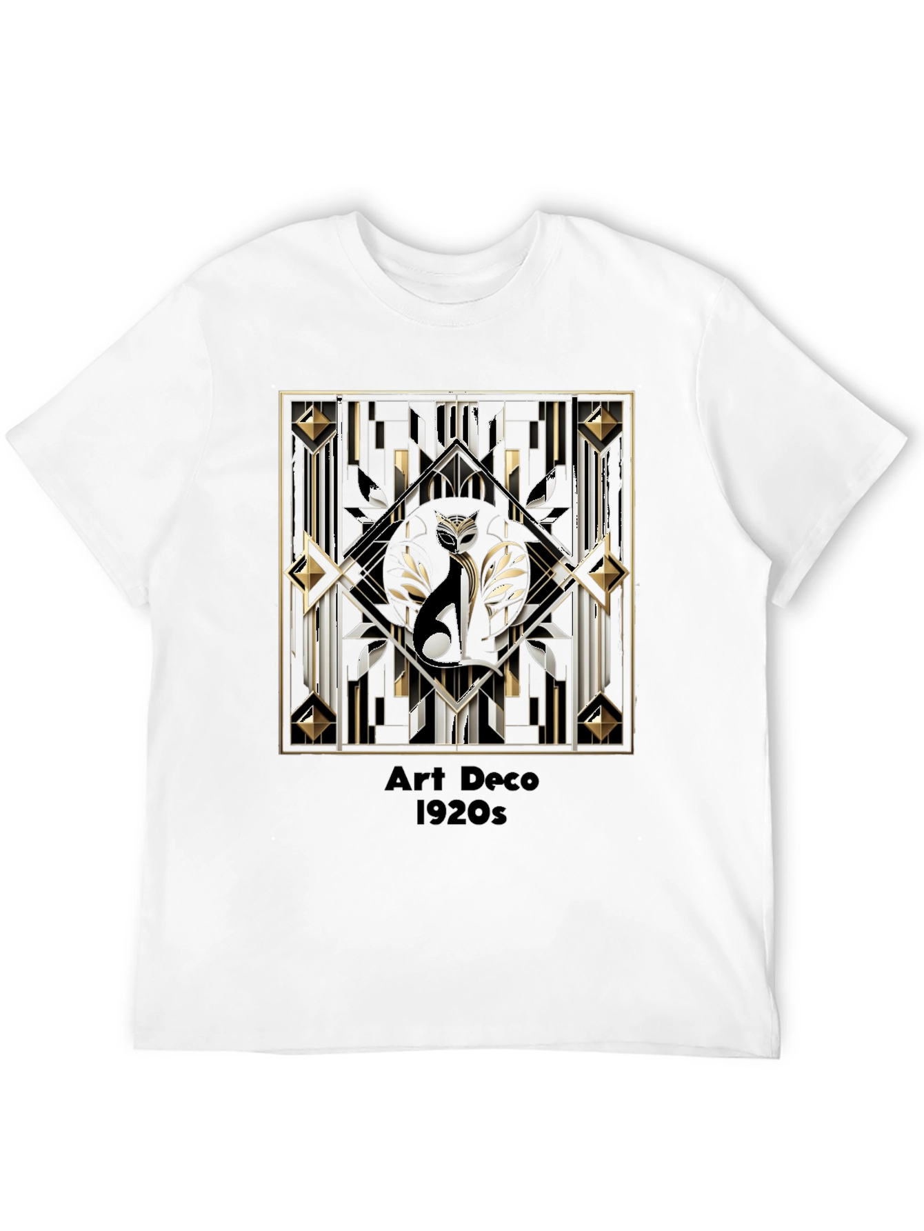 Art Deco Cat T-Shirt 1920s Style