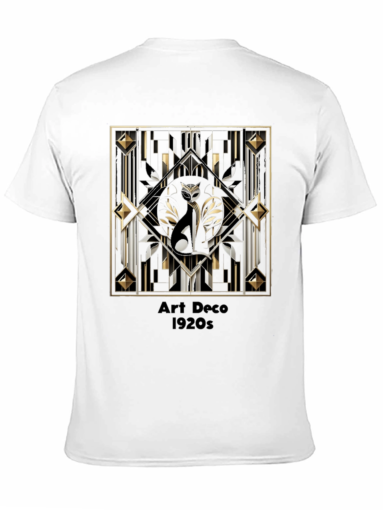 Art Deco Cat T-Shirt 1920s Style
