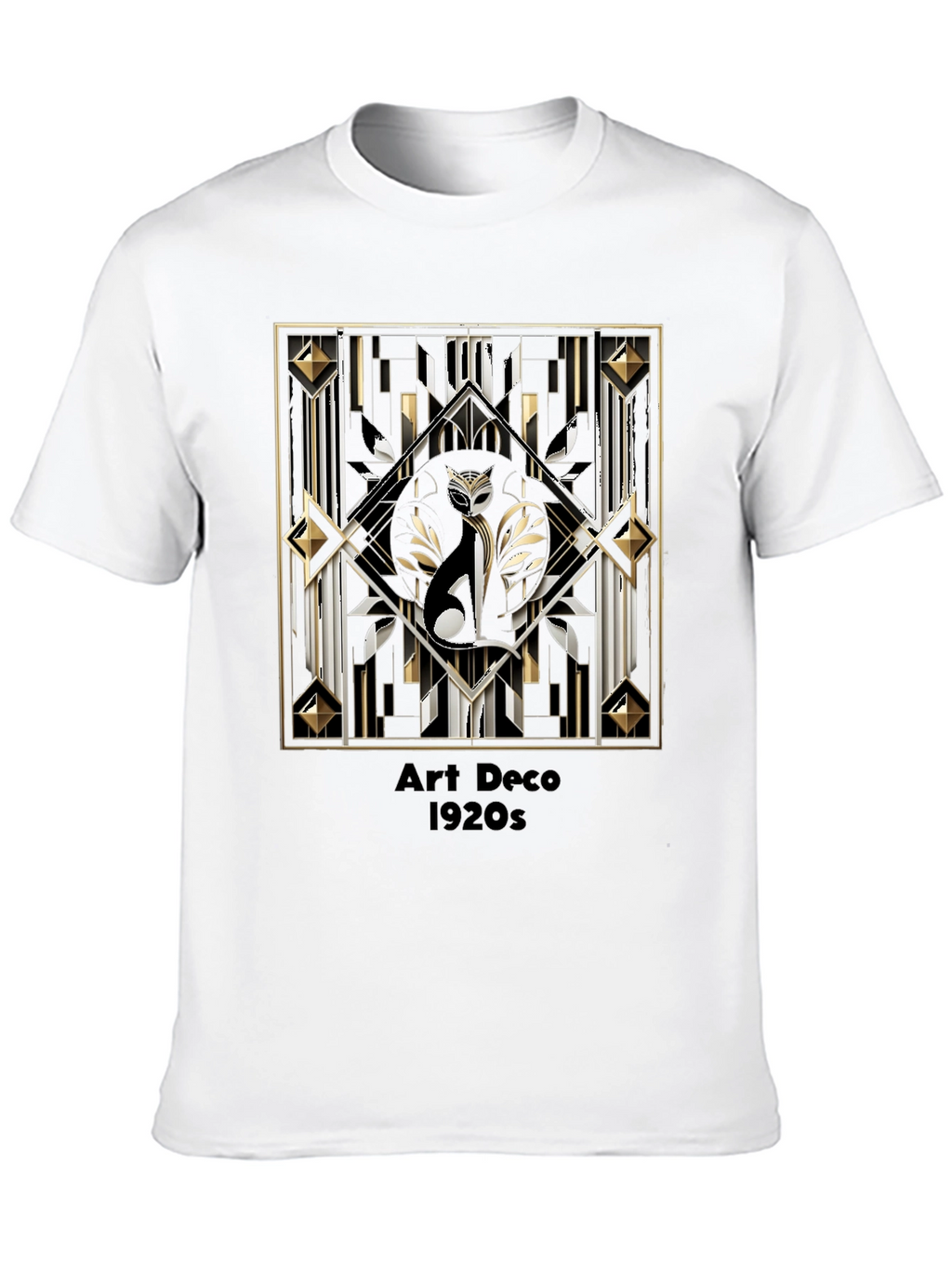 Art Deco Cat T-Shirt 1920s Style