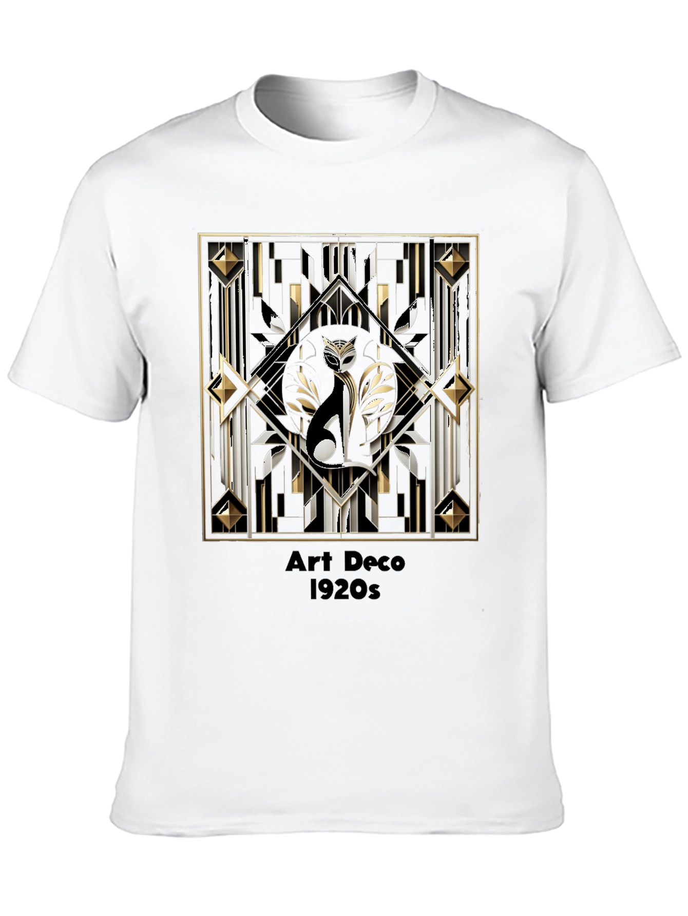 Art Deco Cat T-Shirt 1920s Style