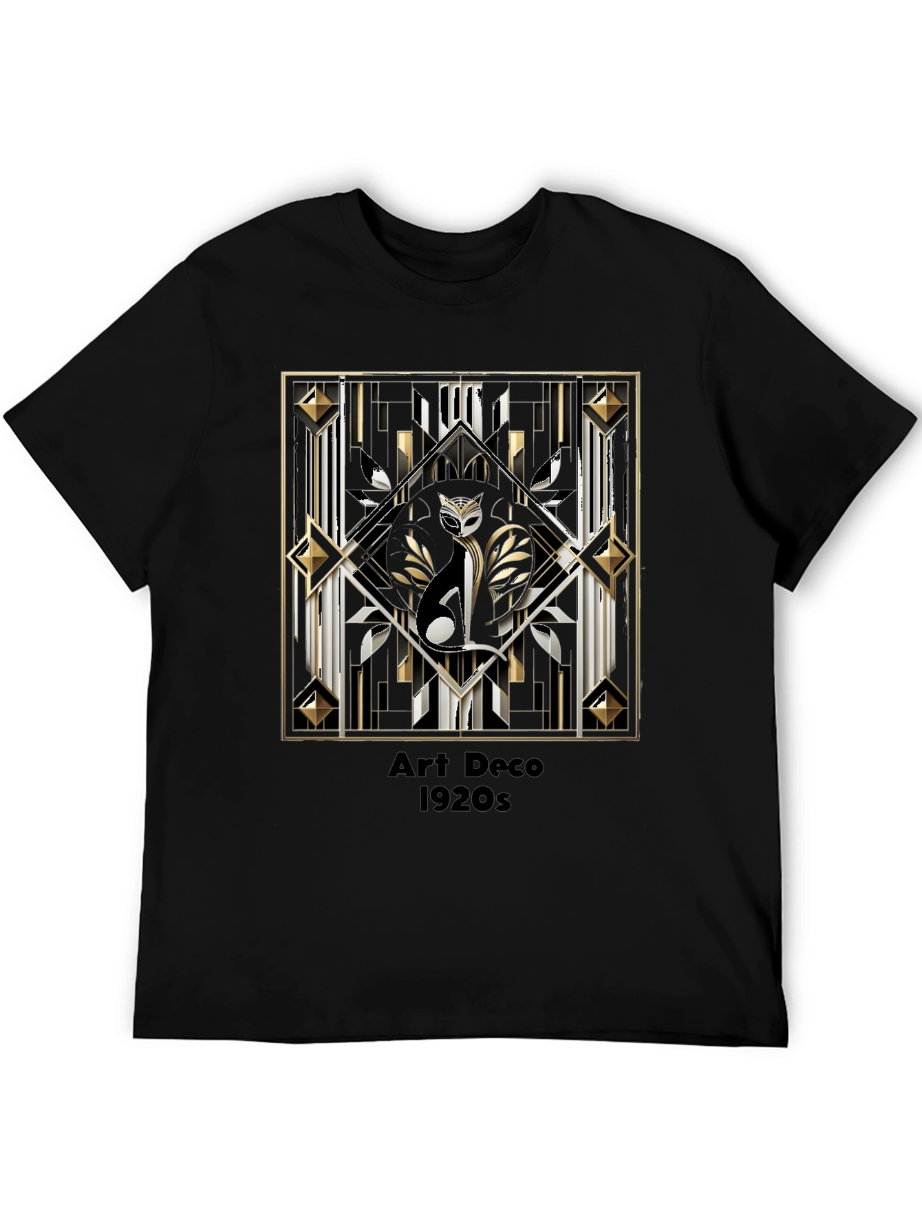 Art Deco Cat T-Shirt 1920s Style