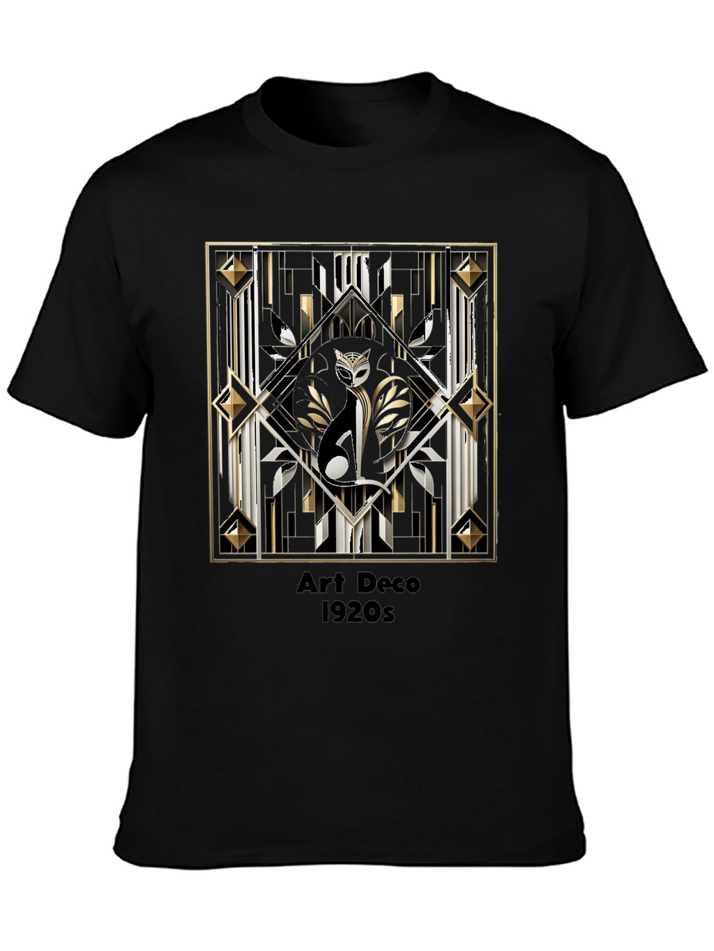 Art Deco Cat T-Shirt 1920s Style