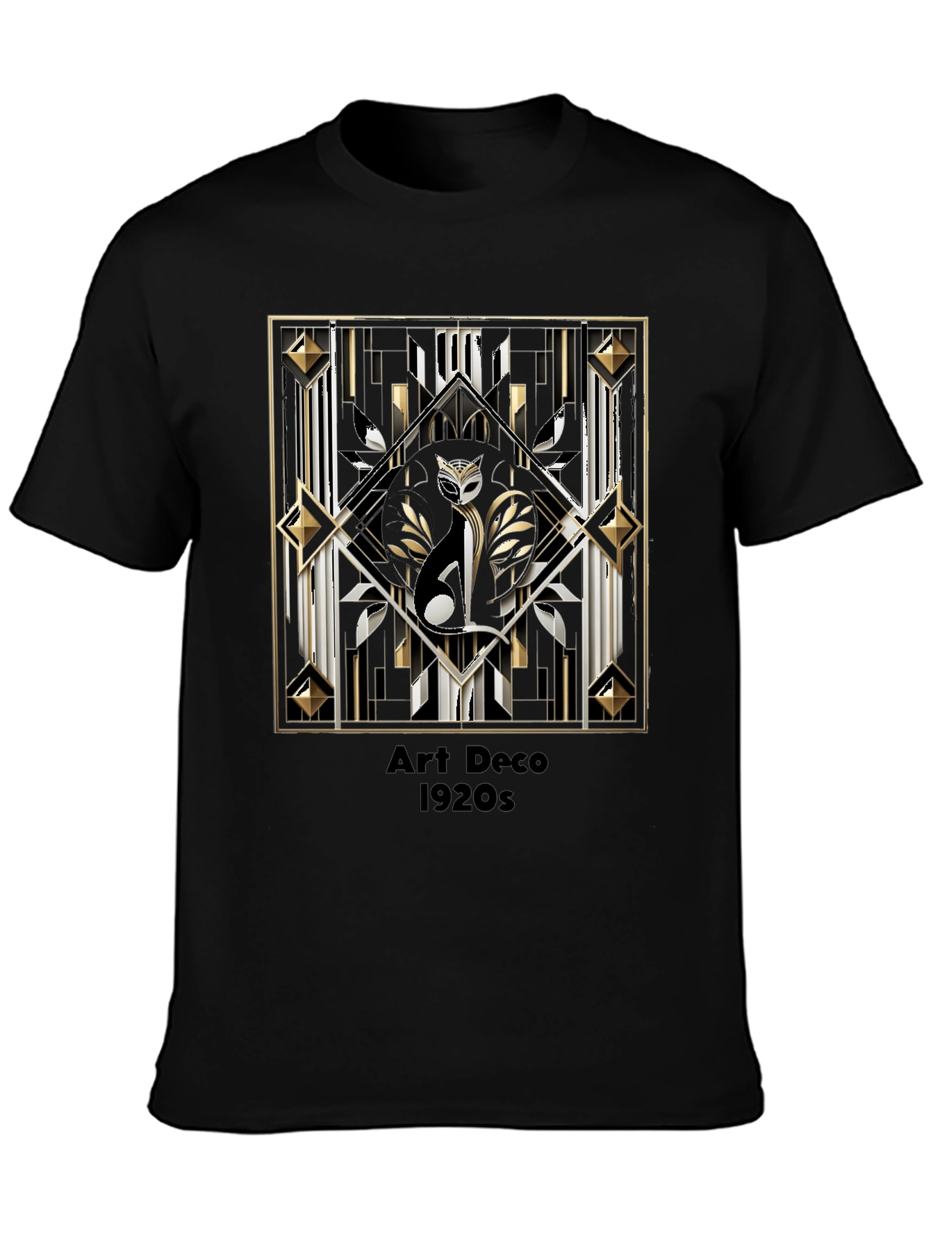 Art Deco Cat T-Shirt 1920s Style