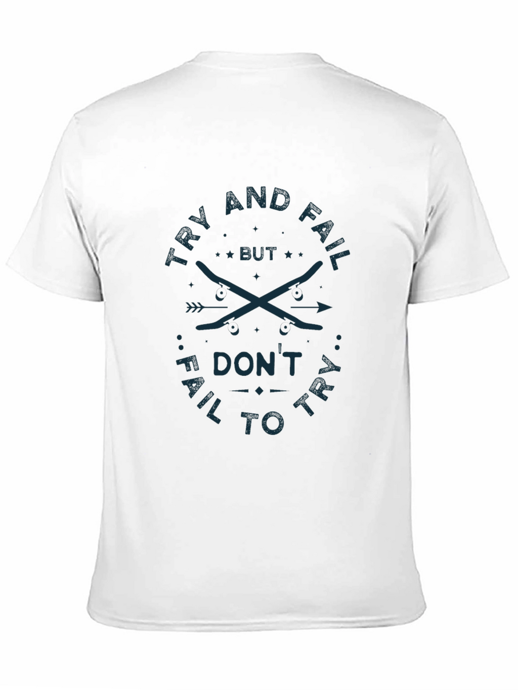 Try and Fail Graphic Tee - Black Cotton T-Shirt