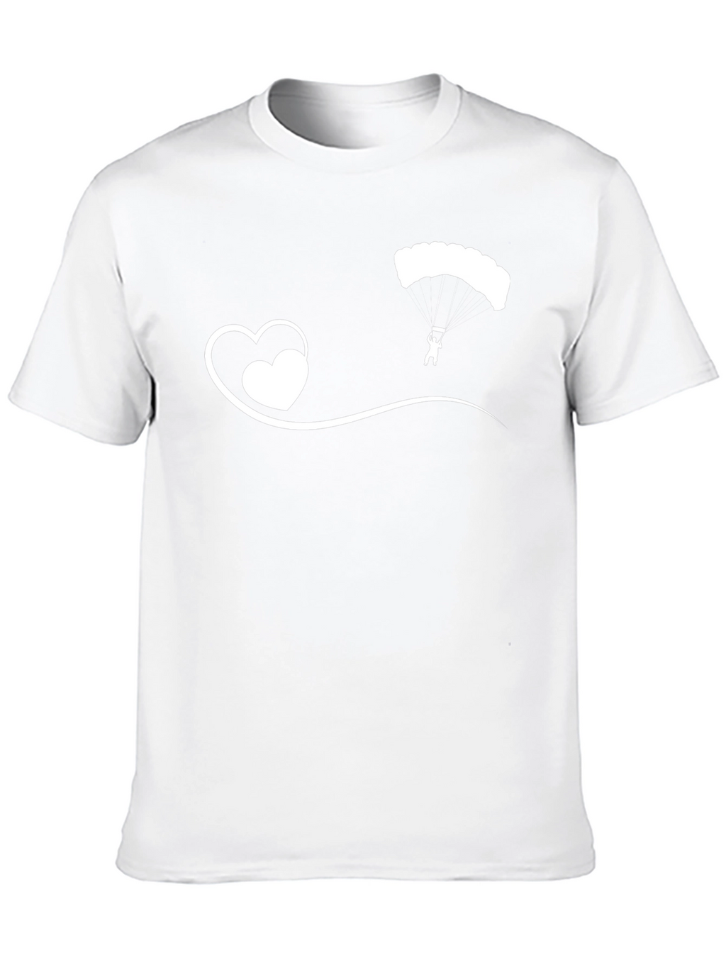 Skydiver Heart Tee - Black Cotton Casual T-Shirt