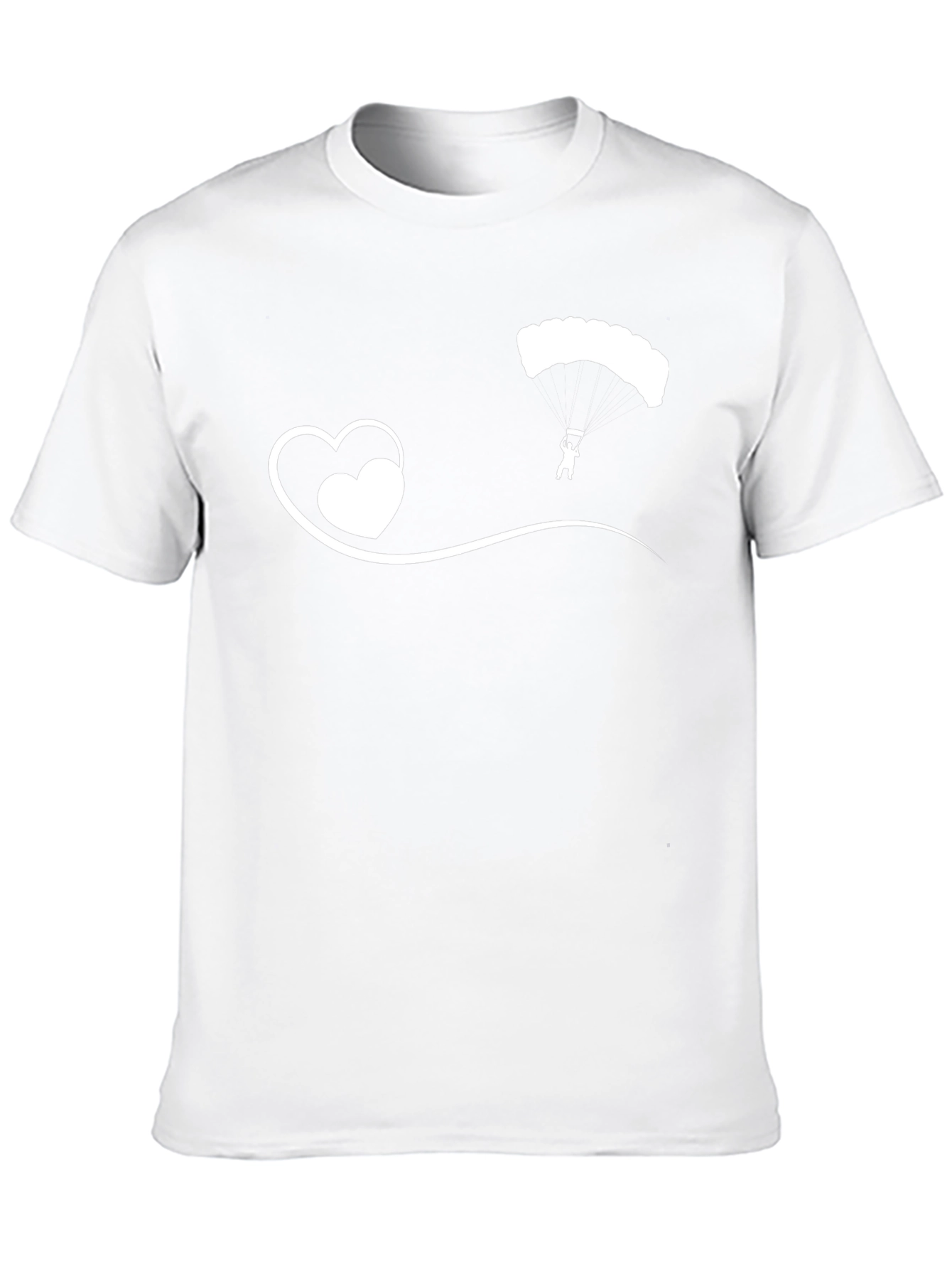 Skydiver Heart Tee - Black Cotton Casual T-Shirt