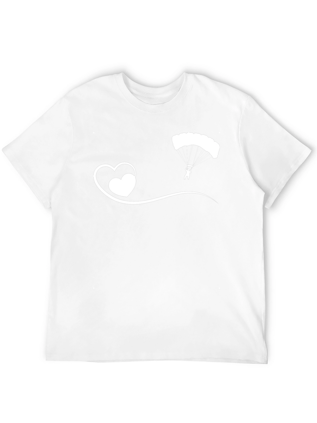 Skydiver Heart Tee - Black Cotton Casual T-Shirt