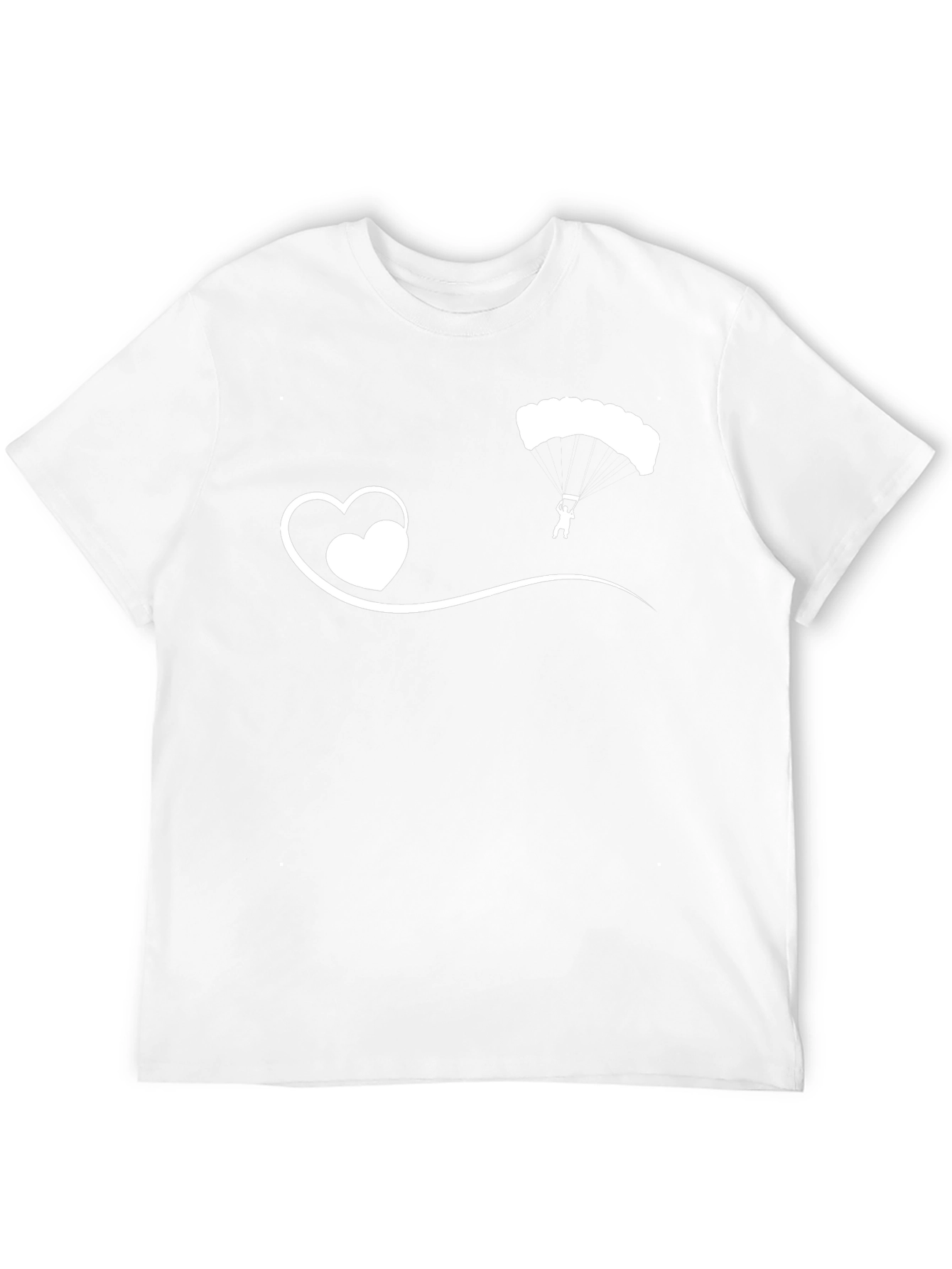 Skydiver Heart Tee - Black Cotton Casual T-Shirt