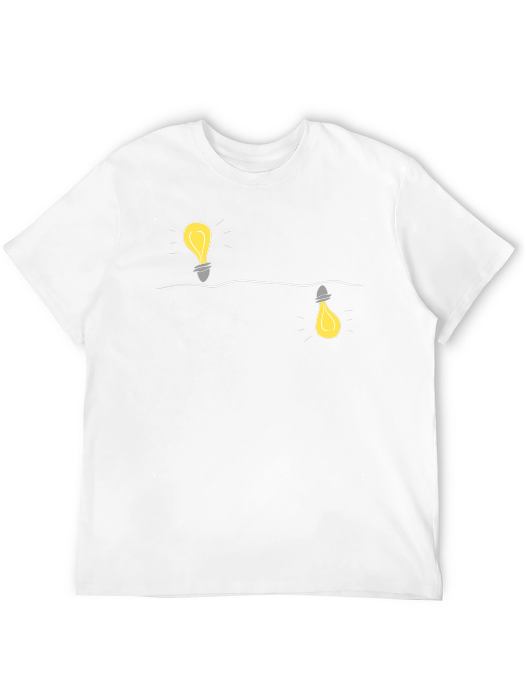 Novelty Lightbulb Design Black T-Shirt