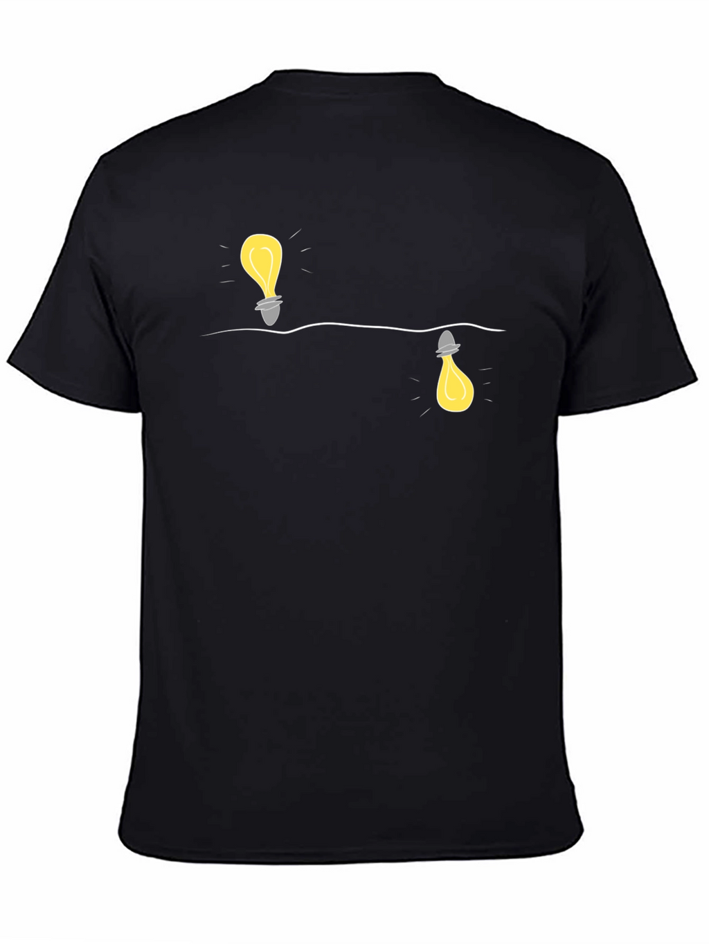 Novelty Lightbulb Design Black T-Shirt