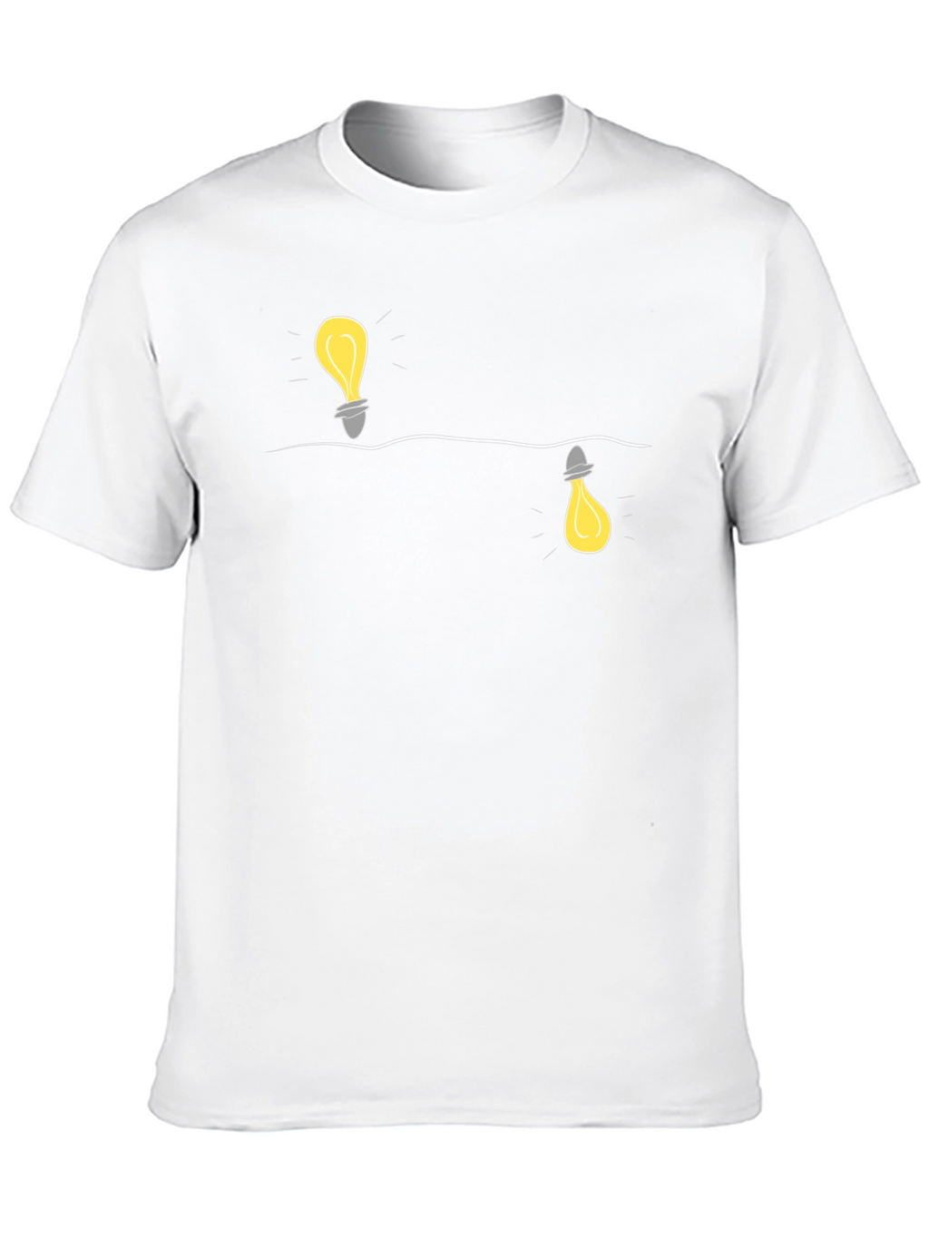 Novelty Lightbulb Design Black T-Shirt