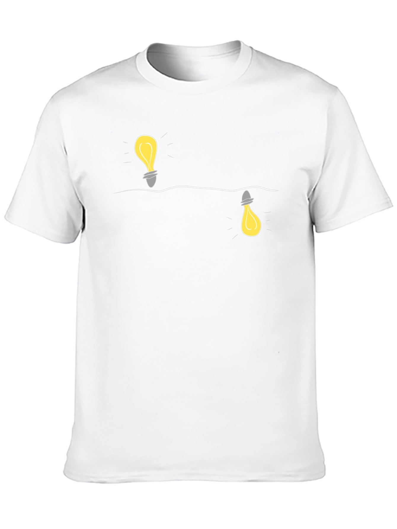 Novelty Lightbulb Design Black T-Shirt