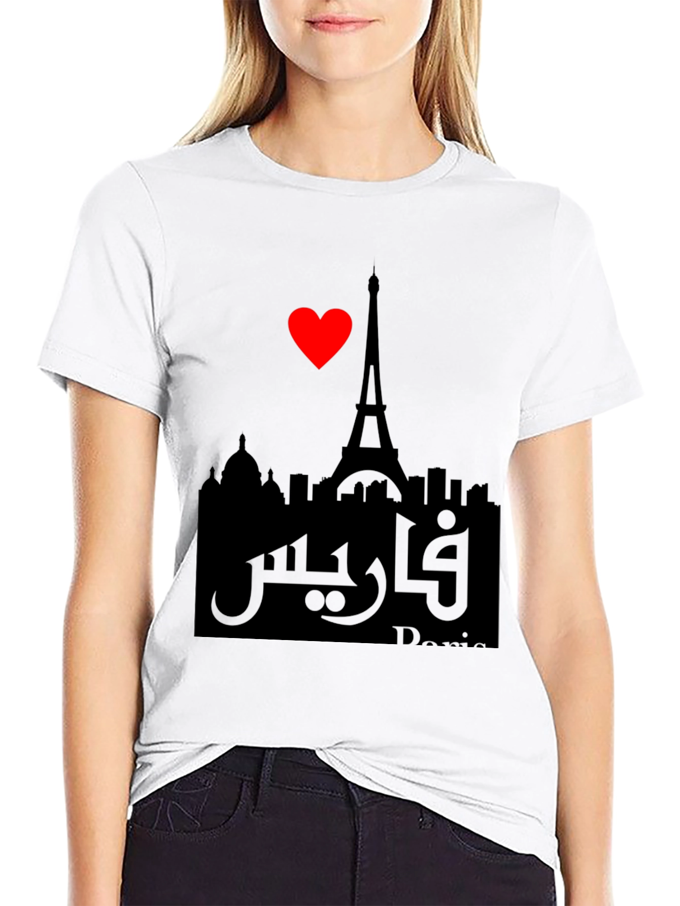 I Love Paris Graphic Tee - Eiffel Tower Black T-Shirt
