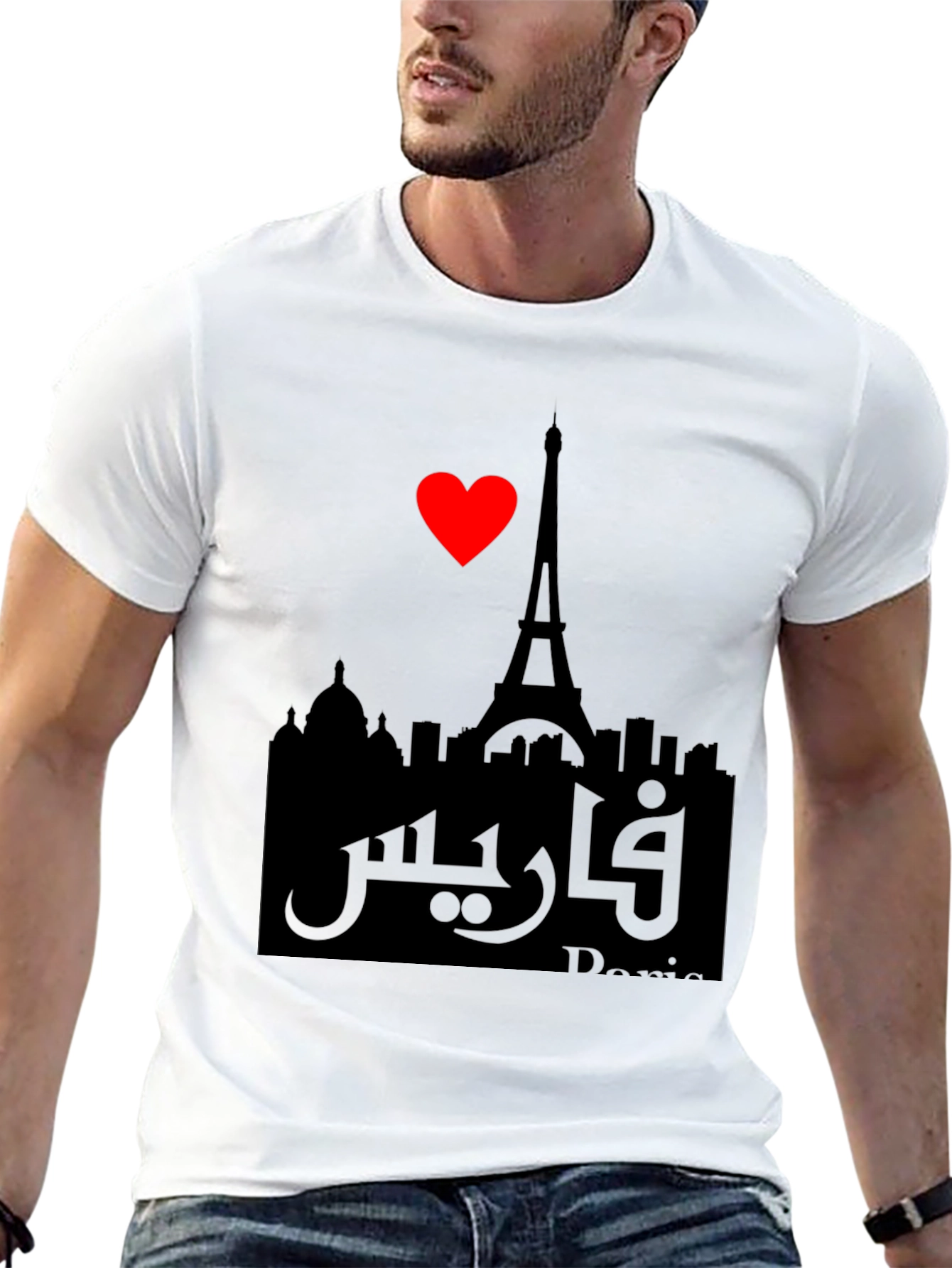 I Love Paris Graphic Tee - Eiffel Tower Black T-Shirt