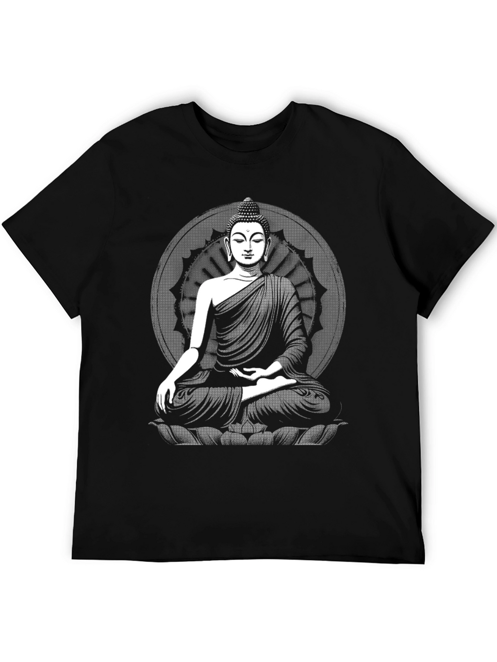 Buddha Graphic Black T-Shirt - Meditative Style