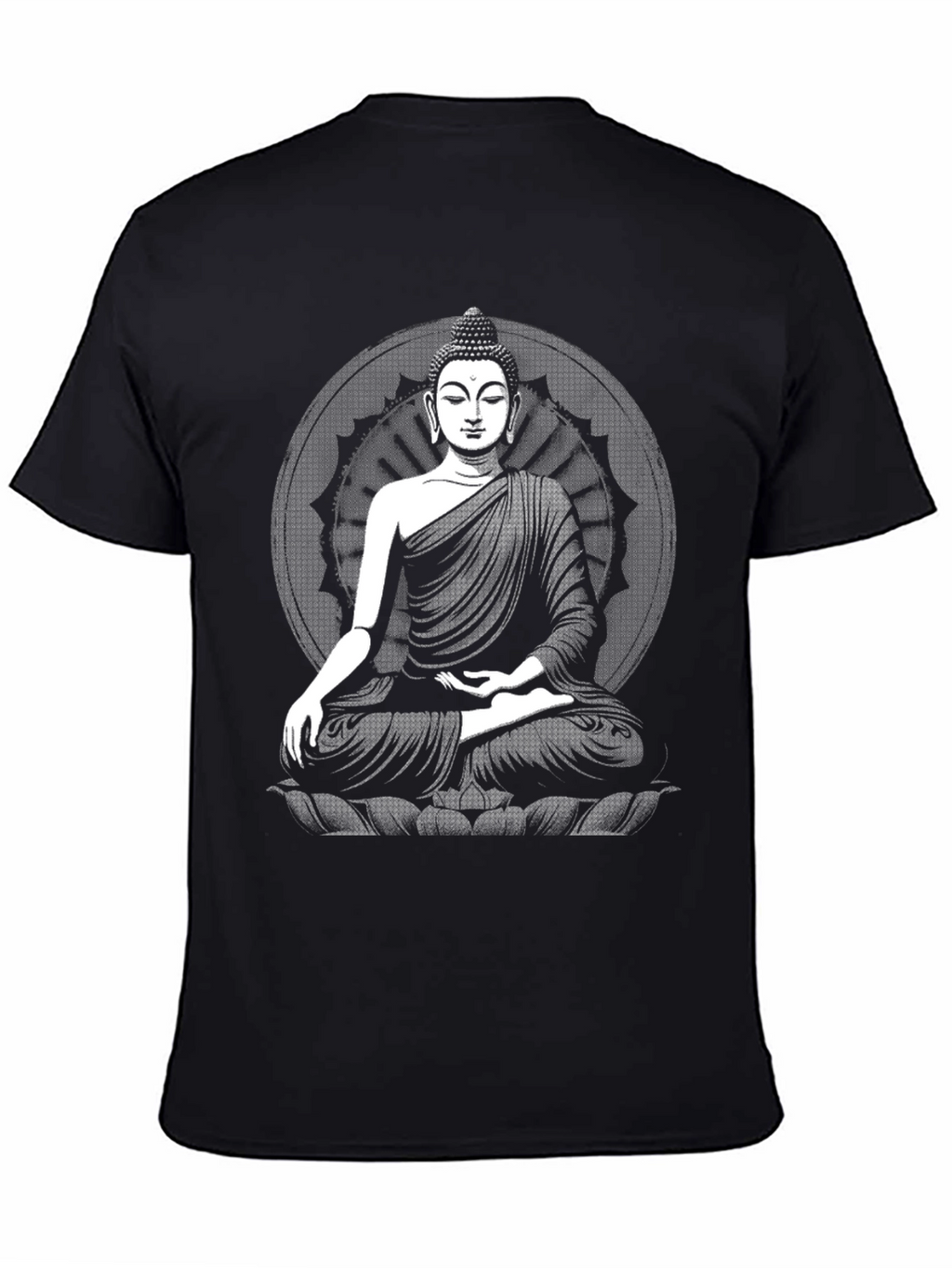 Buddha Graphic Black T-Shirt - Meditative Style