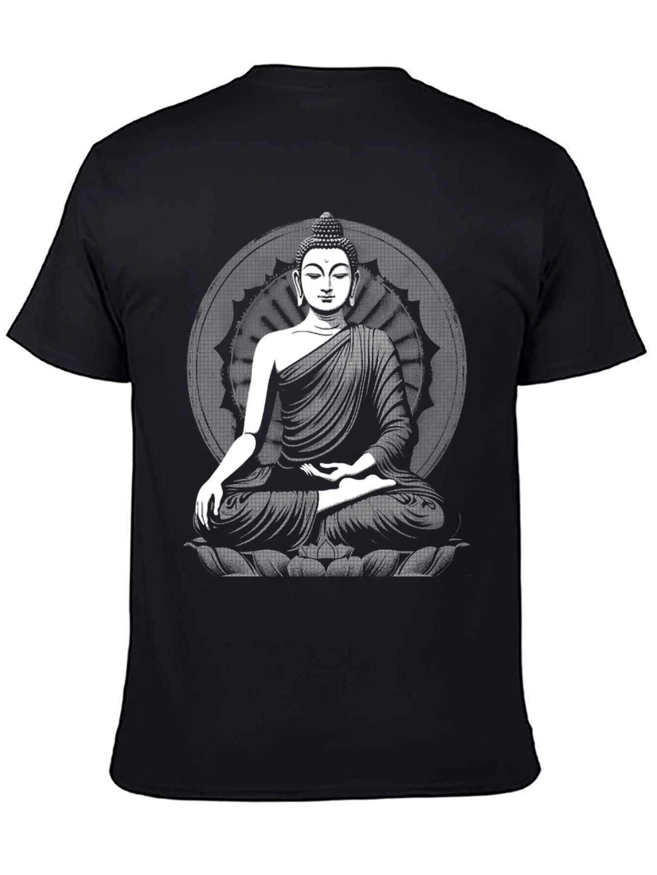 Buddha Graphic Black T-Shirt - Meditative Style