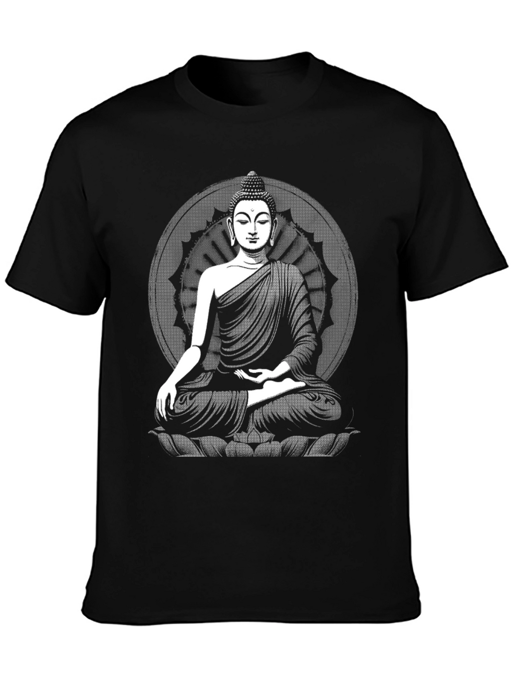 Buddha Graphic Black T-Shirt - Meditative Style