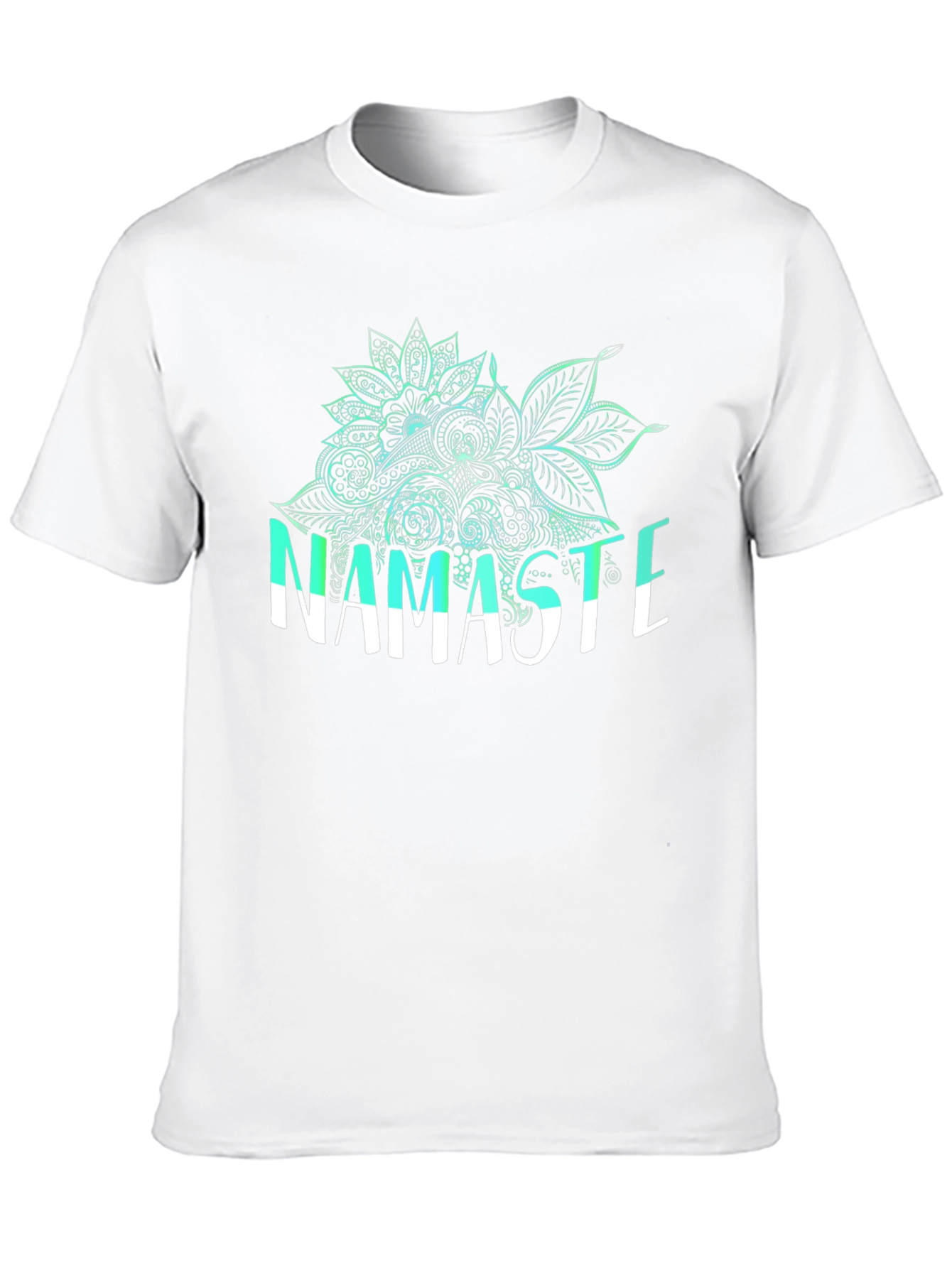Namaste Floral Graphic Tee - Black Cotton Blend Shirt