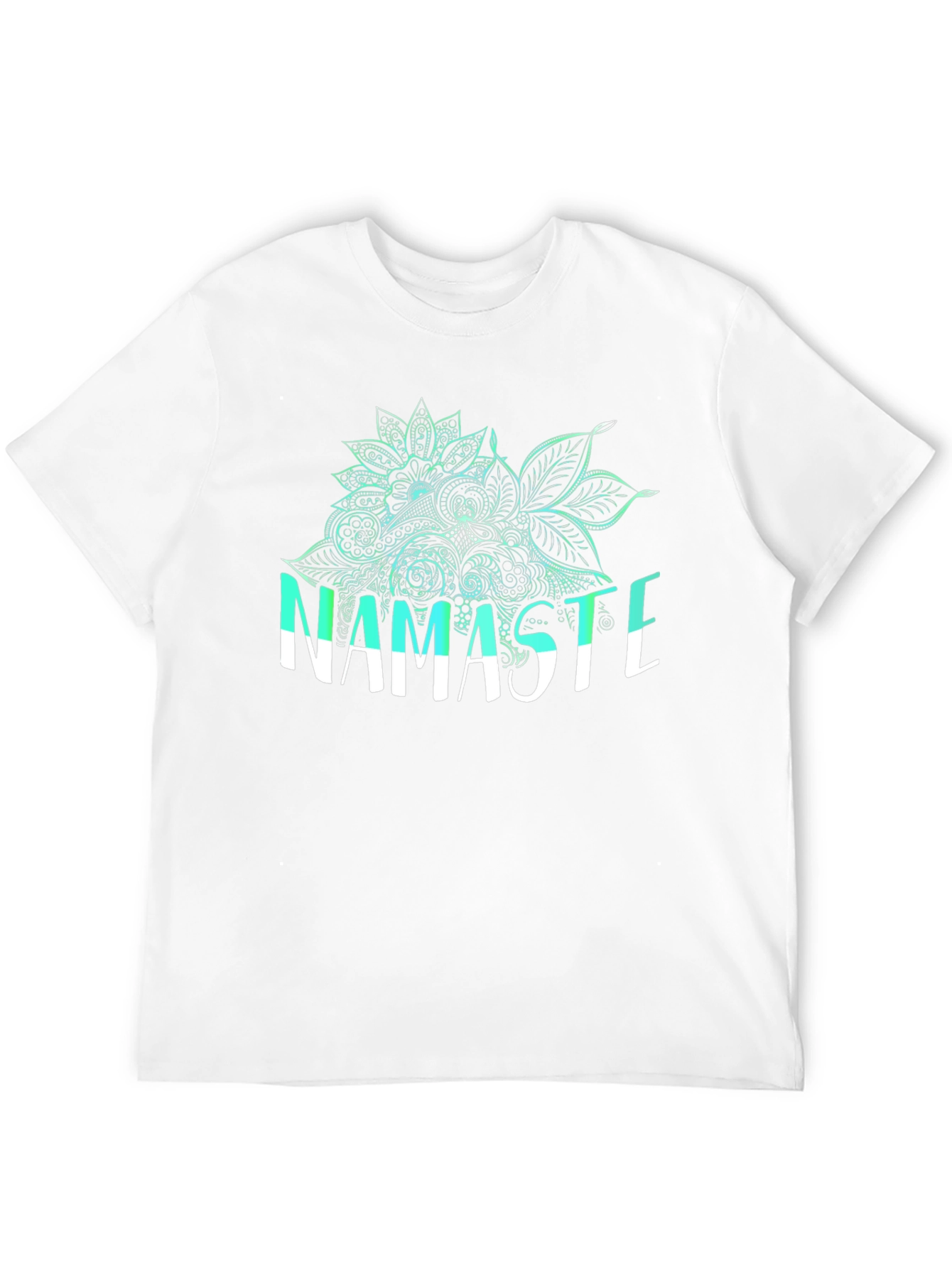 Namaste Floral Graphic Tee - Black Cotton Blend Shirt