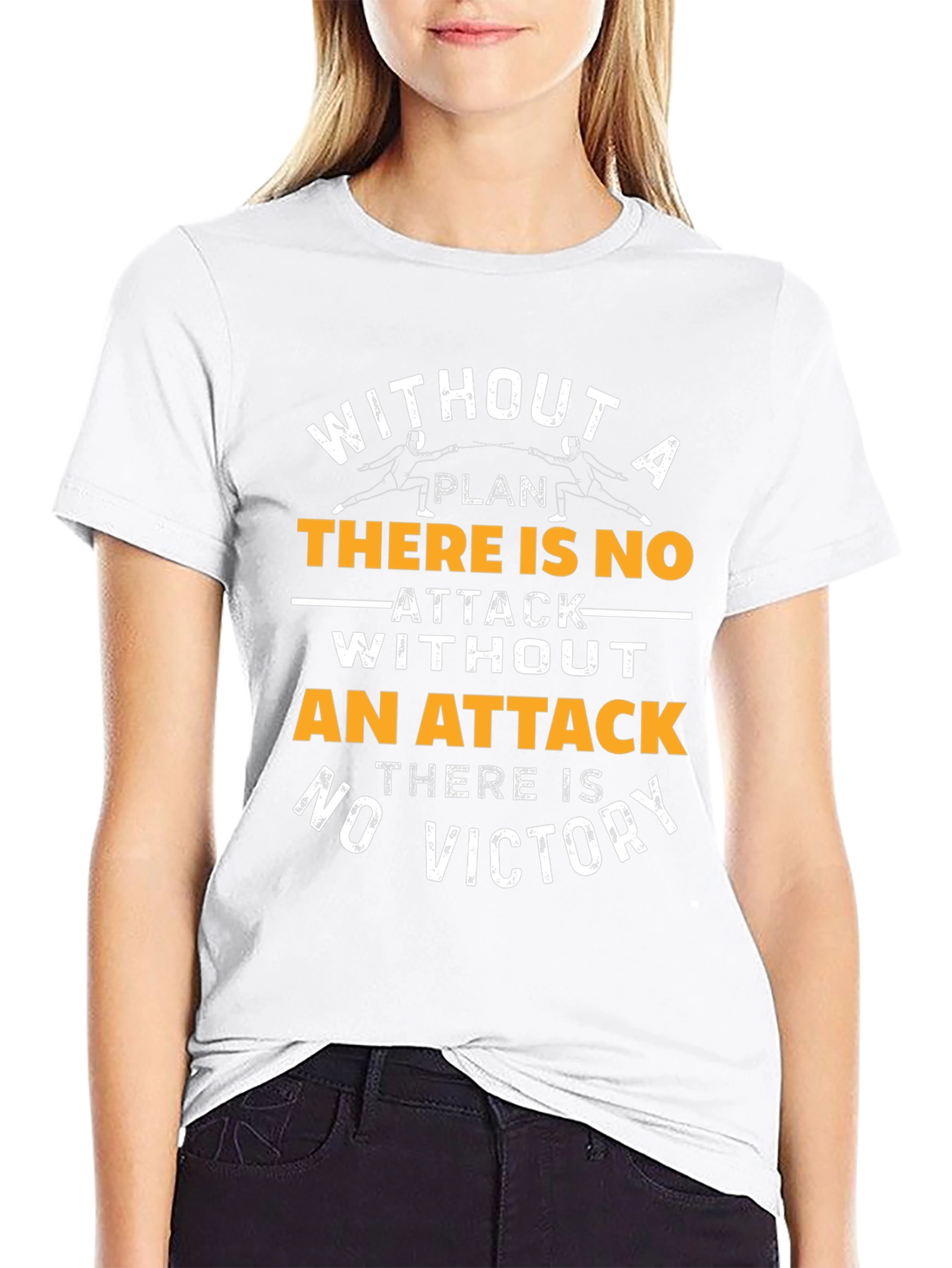 Fencing T-Shirt - No Attack No Victory Graphic Tee