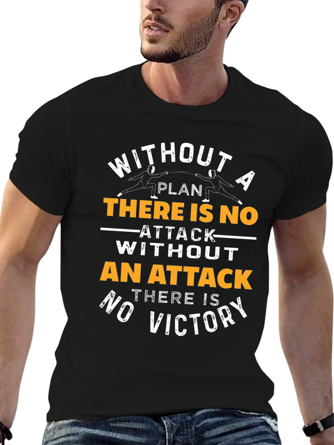 Fencing T-Shirt - No Attack No Victory Graphic Tee
