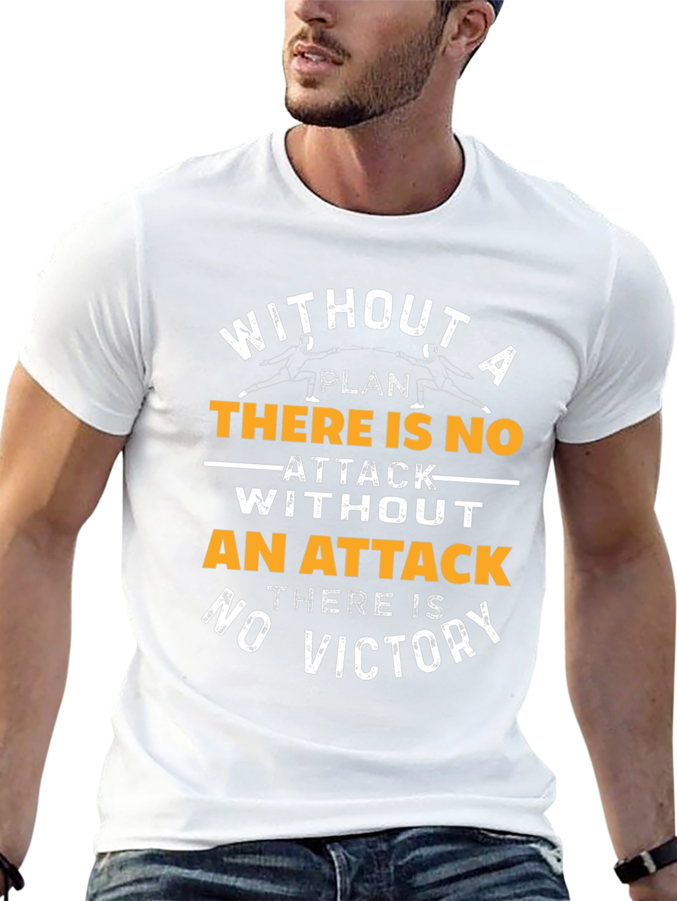 Fencing T-Shirt - No Attack No Victory Graphic Tee
