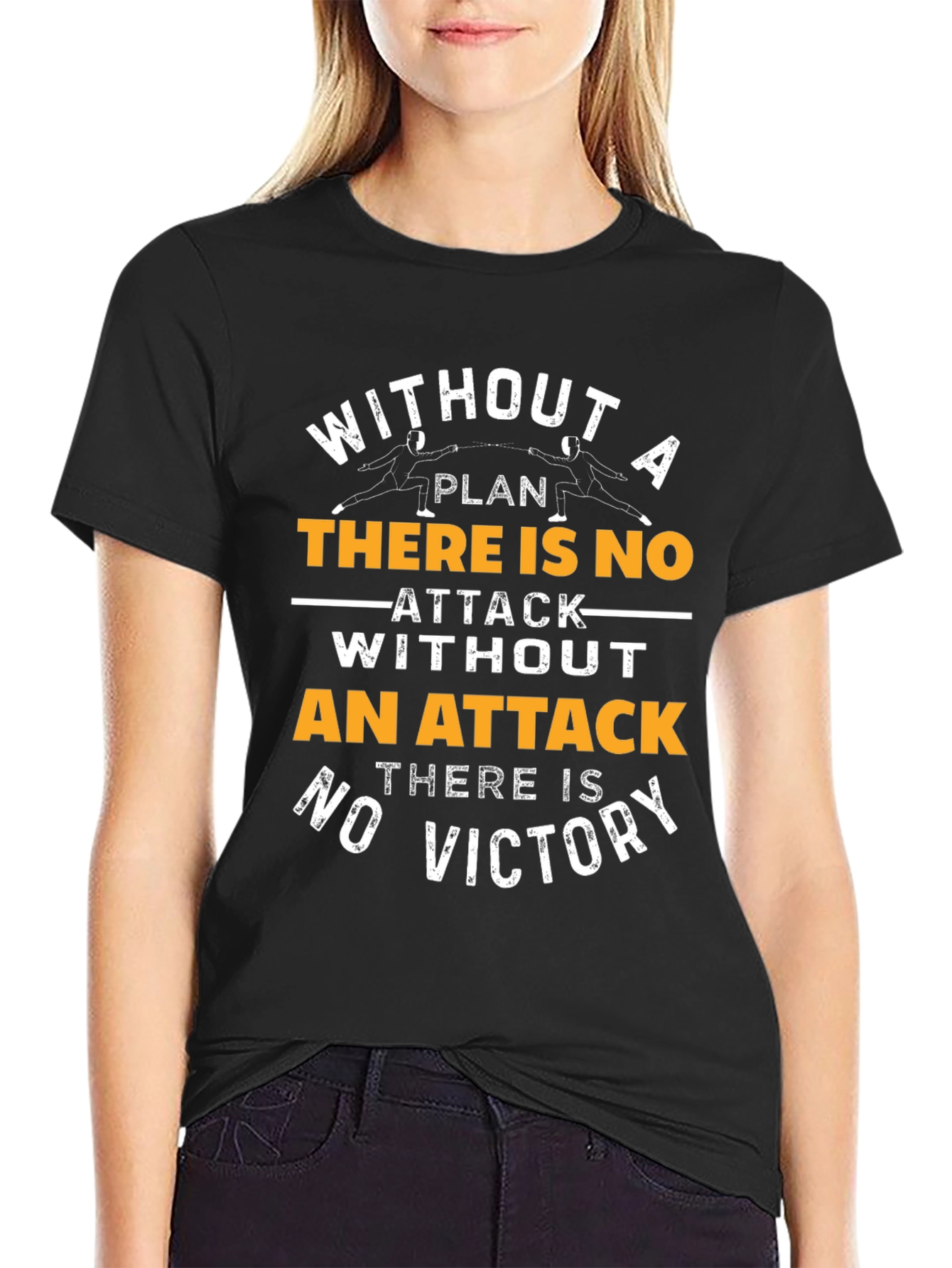 Fencing T-Shirt - No Attack No Victory Graphic Tee
