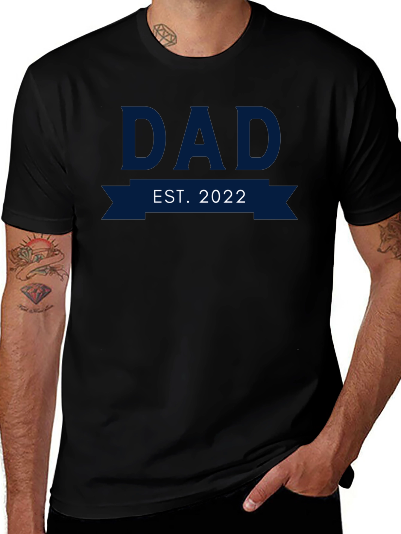 Dad Est. 2022 Black T-Shirt