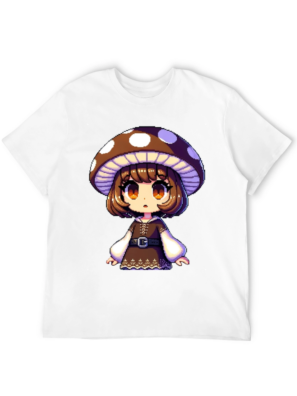 Mushroom Girl Graphic Tee - Black Cotton Blend