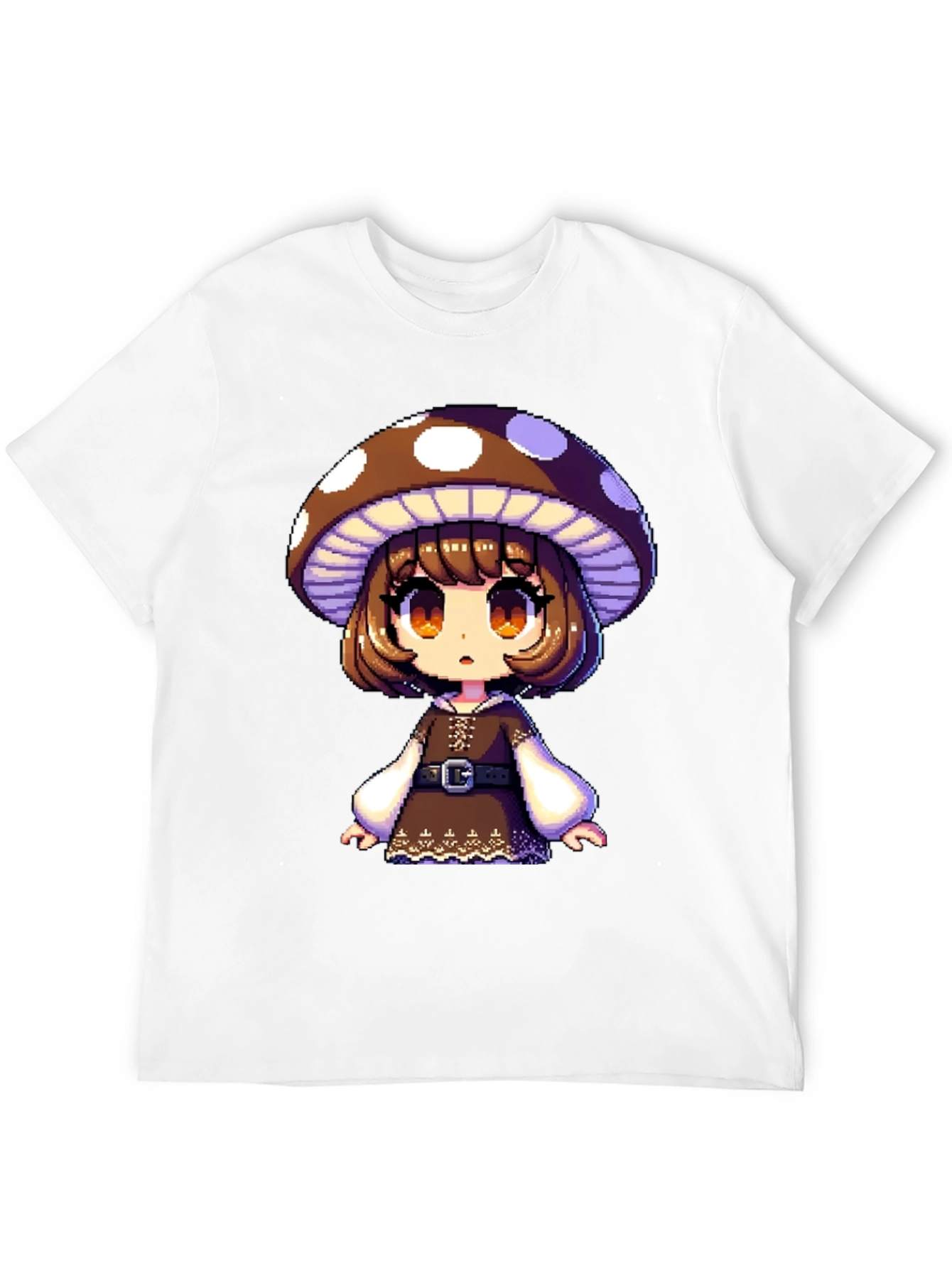 Mushroom Girl Graphic Tee - Black Cotton Blend