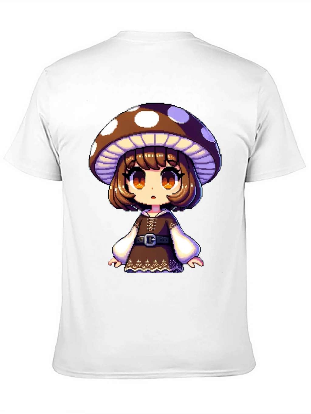 Mushroom Girl Graphic Tee - Black Cotton Blend