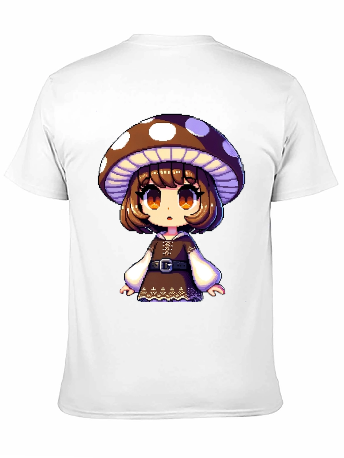 Mushroom Girl Graphic Tee - Black Cotton Blend
