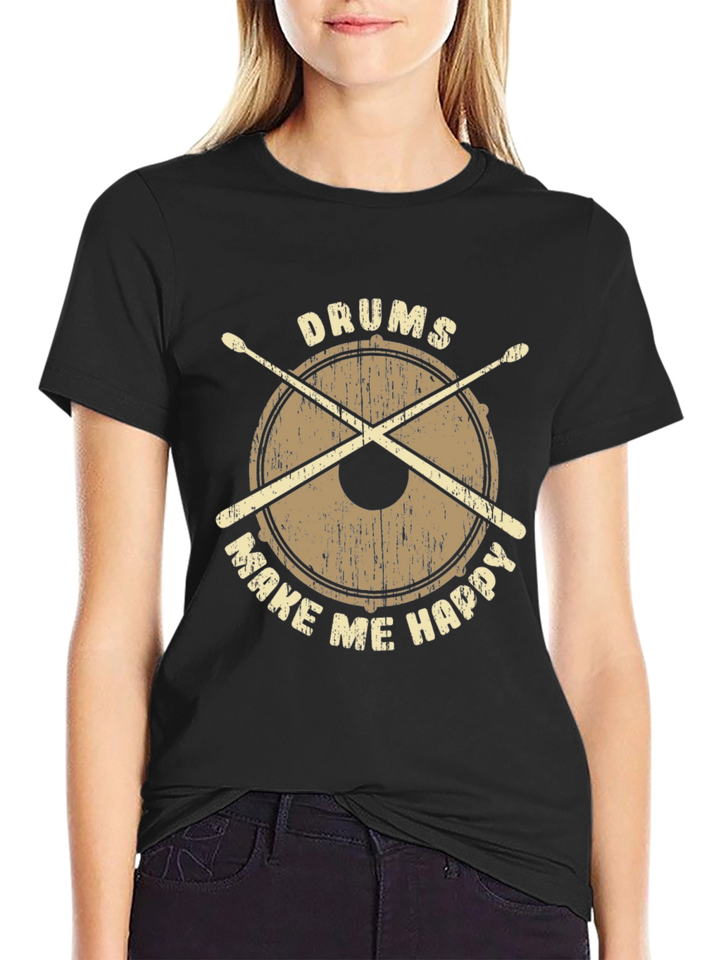 Drums Make Me Happy T-Shirt - Percussionist Apparel