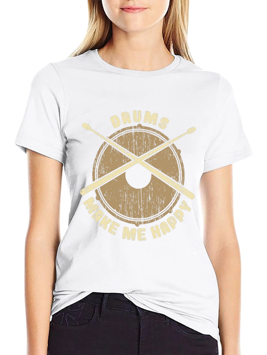 Drums Make Me Happy T-Shirt - Percussionist Apparel