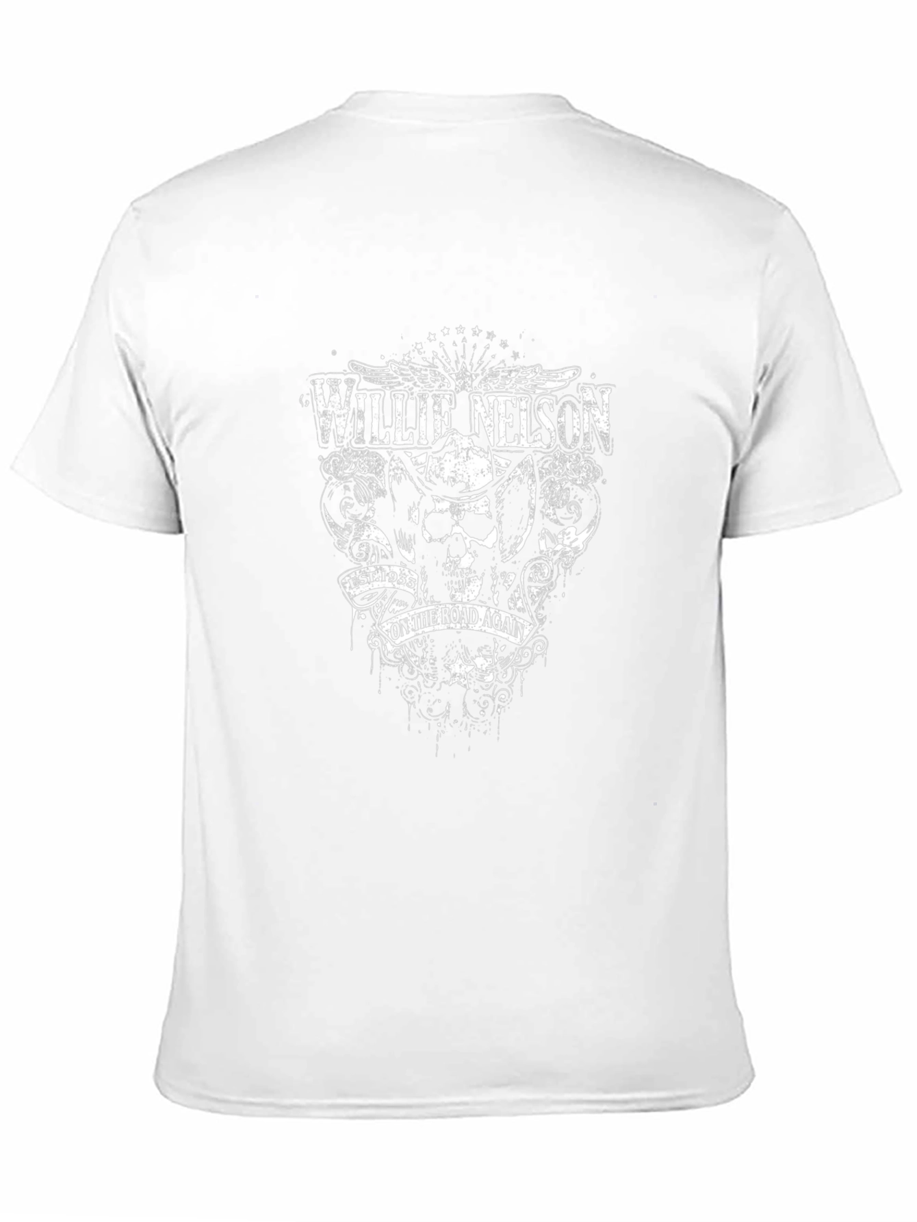 Willie Nelson On The Road Again Black T-Shirt