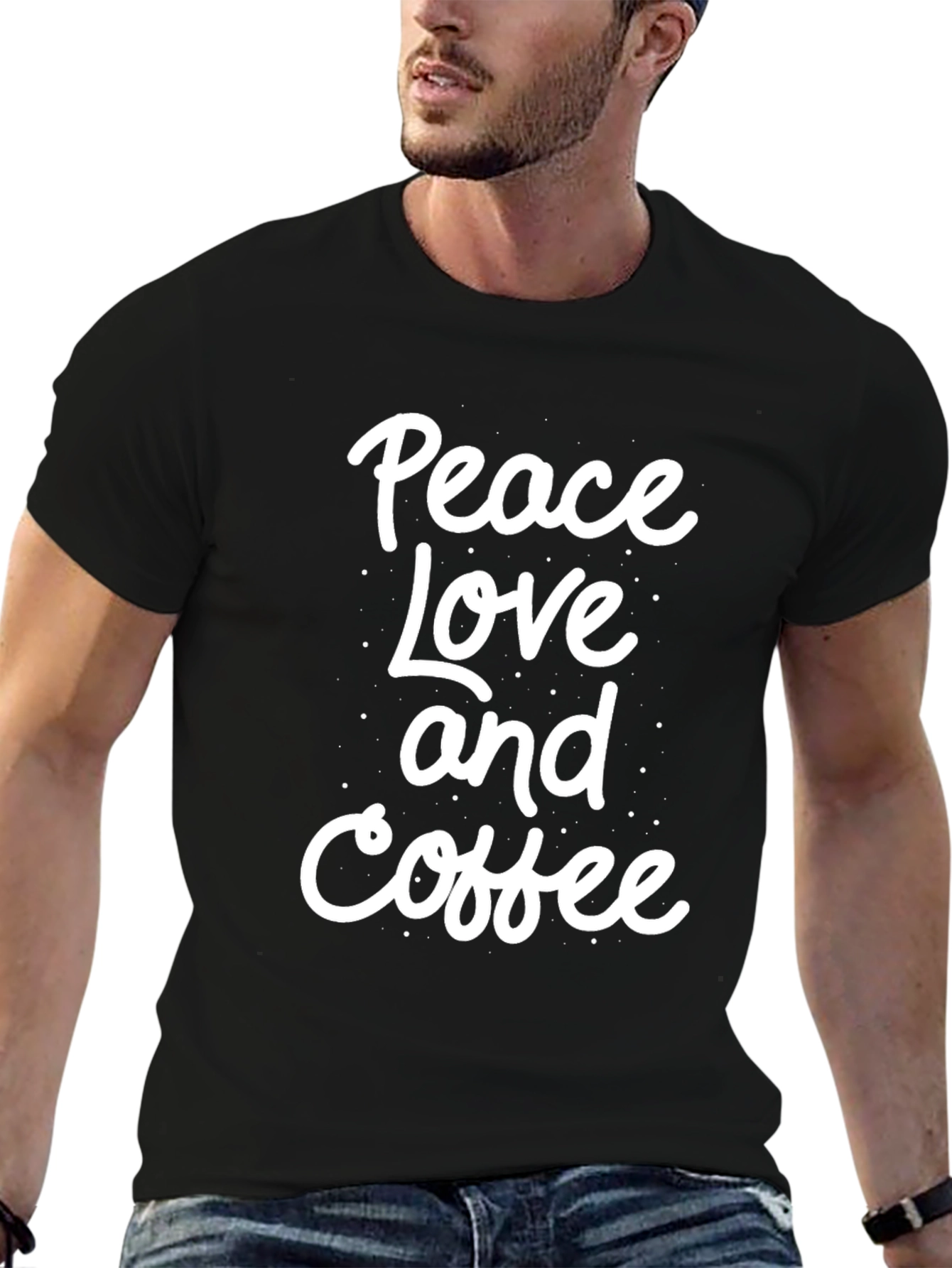 Peace Love Coffee Graphic Tee - Trendy Casual Comfort