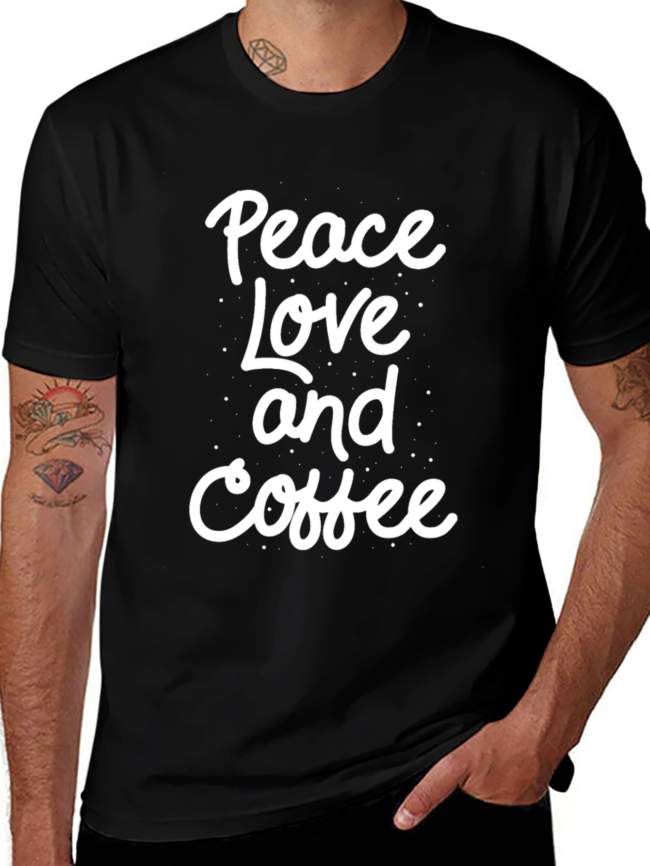 Peace Love Coffee Graphic Tee - Trendy Casual Comfort