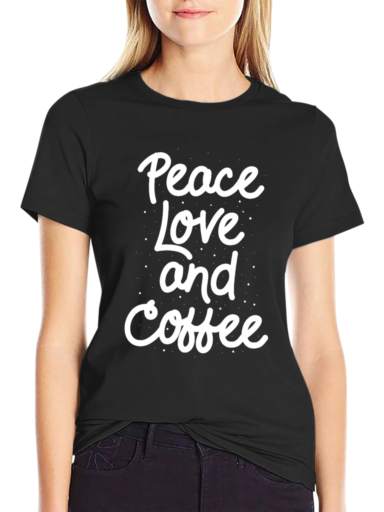 Peace Love Coffee Graphic Tee - Trendy Casual Comfort