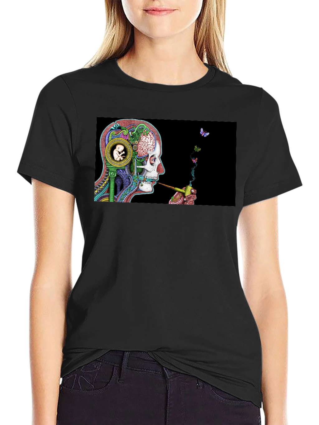Surreal Skull & Butterfly T-Shirt